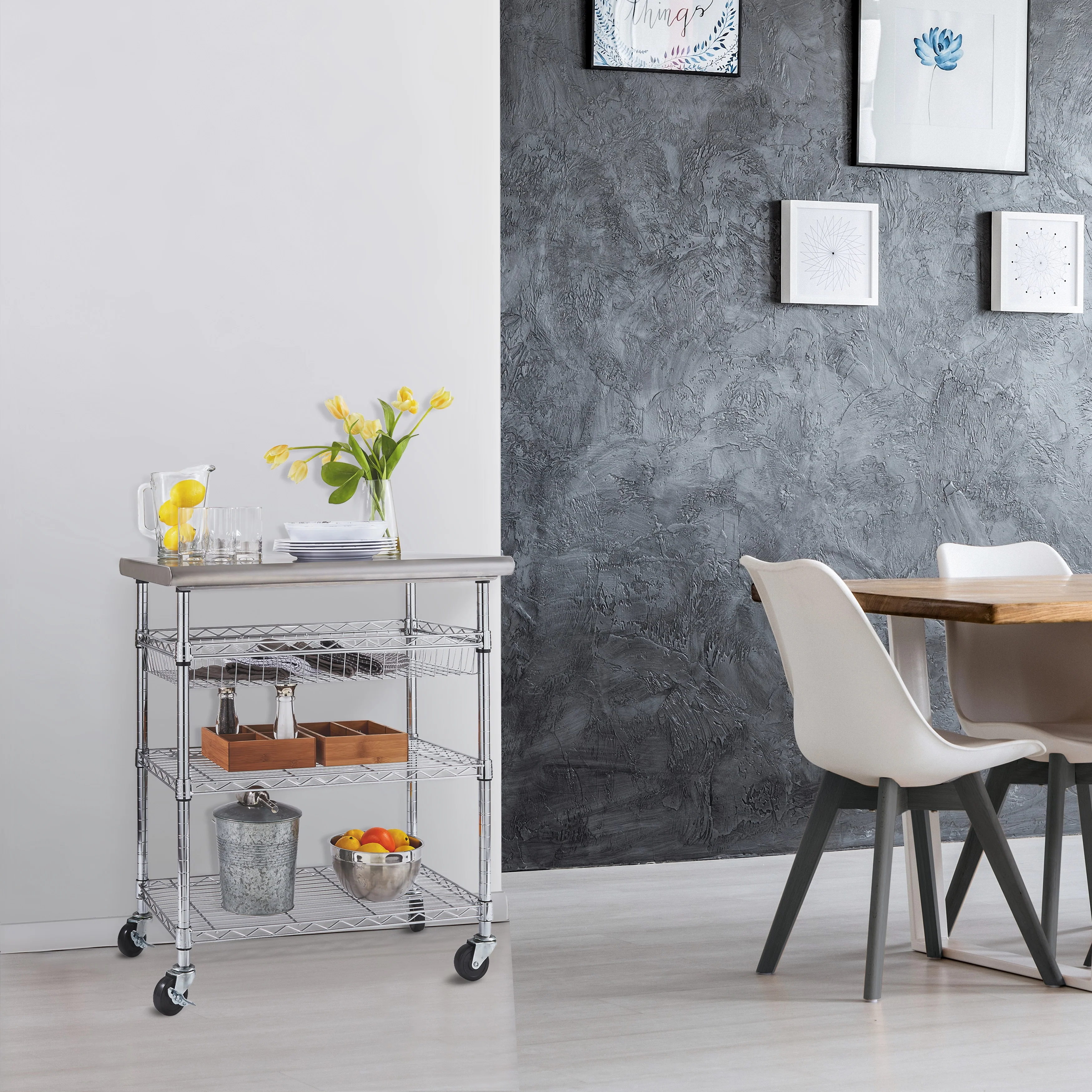 Stainless Steel NSF-Certified Utility Worktable Cart - Image 9
