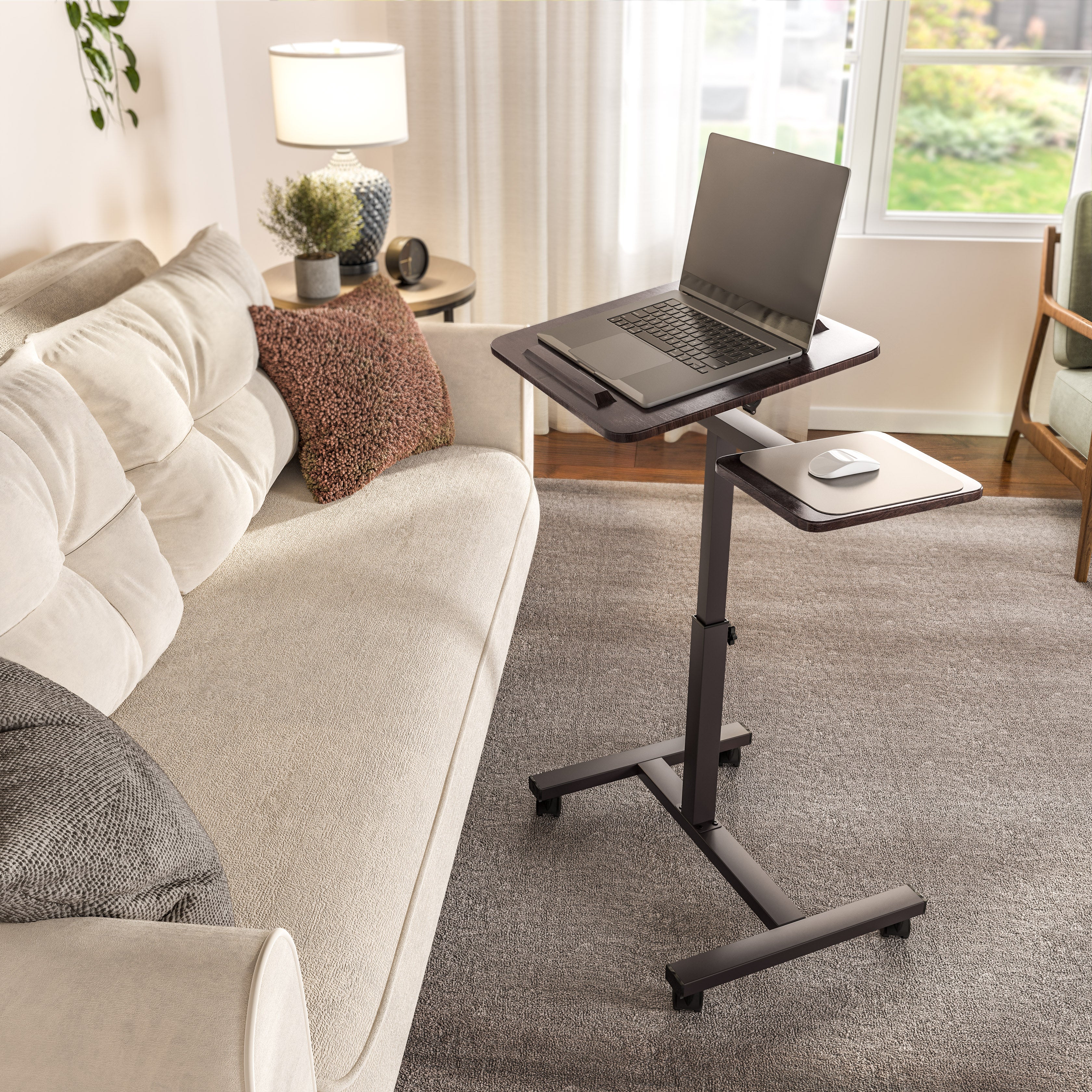 airLIFT® Tilting Mobile Desk Cart, Walnut - Image 4