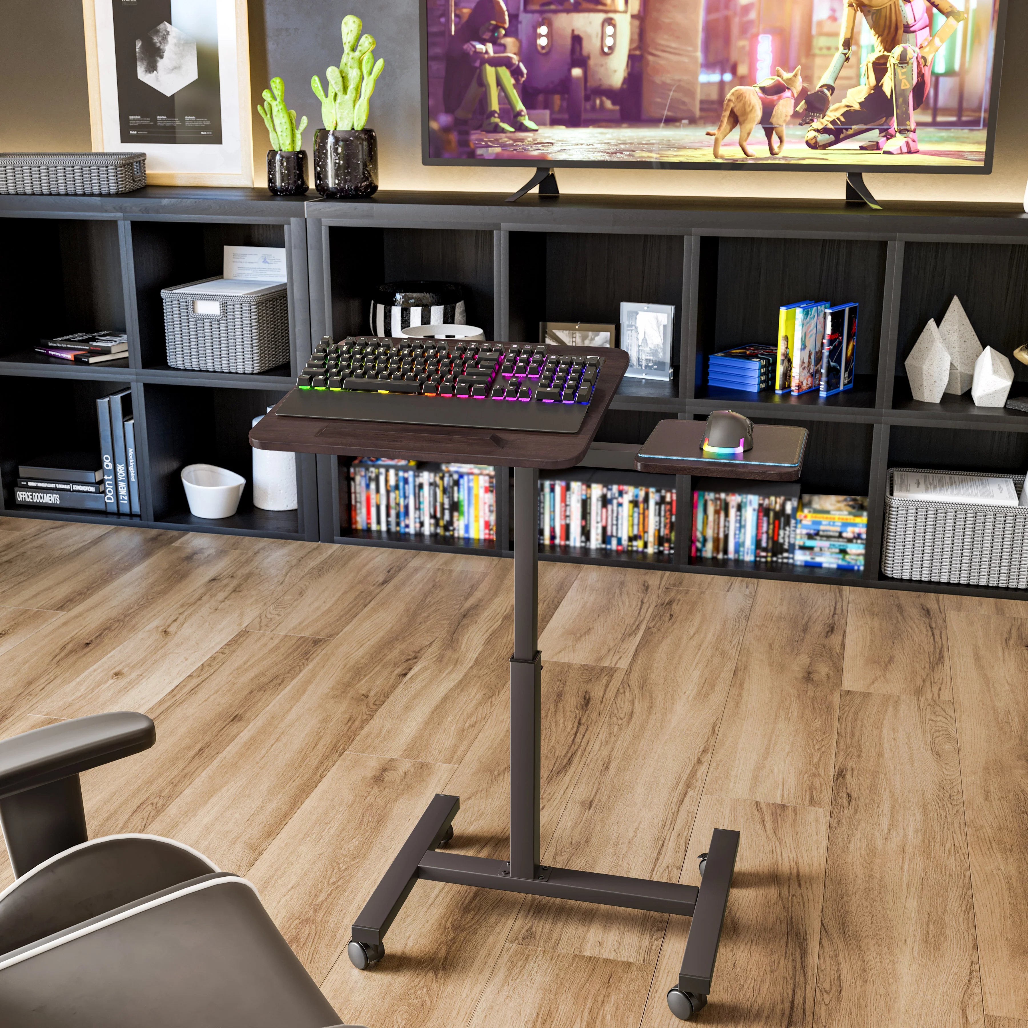 airLIFT® Tilting Mobile Desk Cart, Walnut - Image 5
