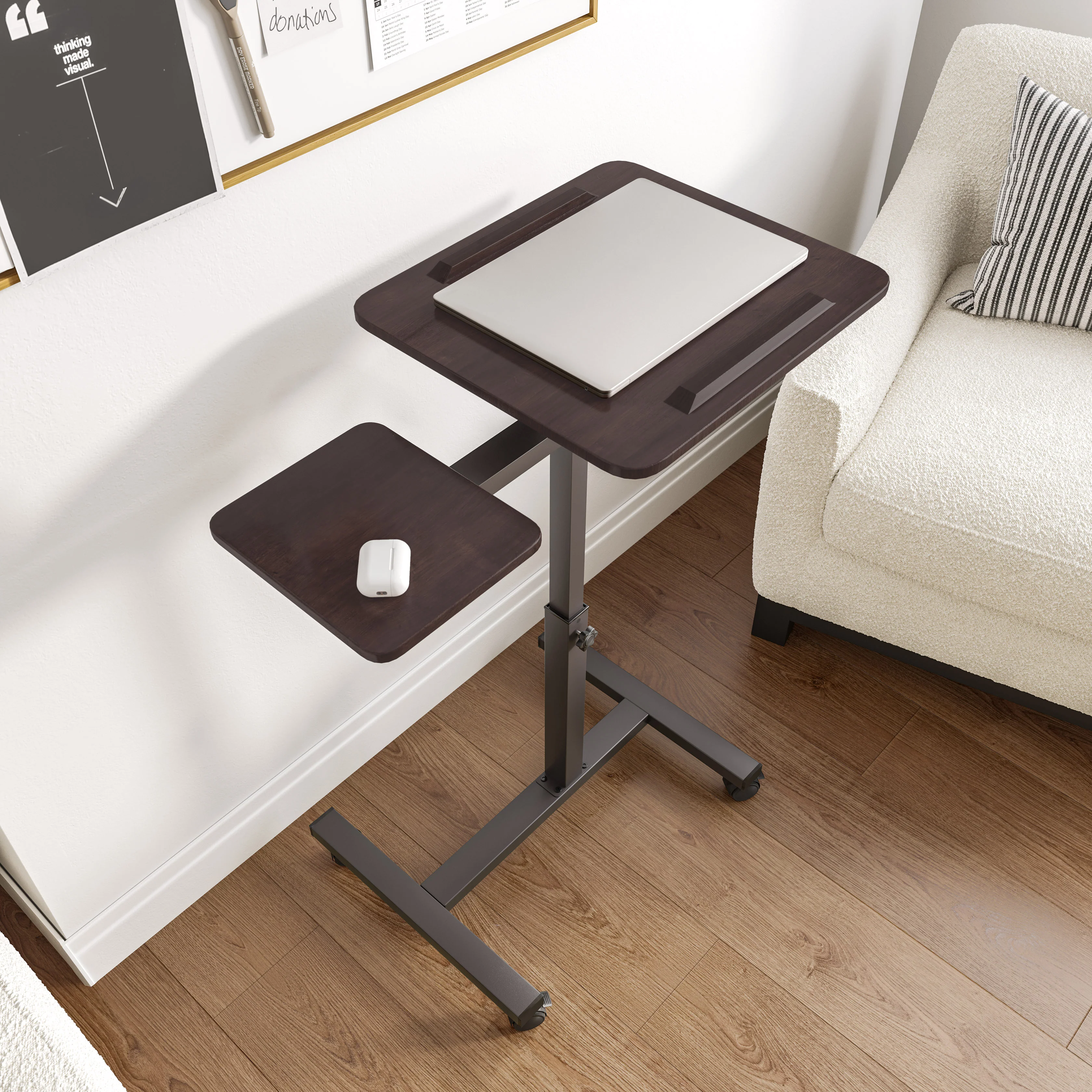 airLIFT® Tilting Mobile Desk Cart, Walnut - Image 7