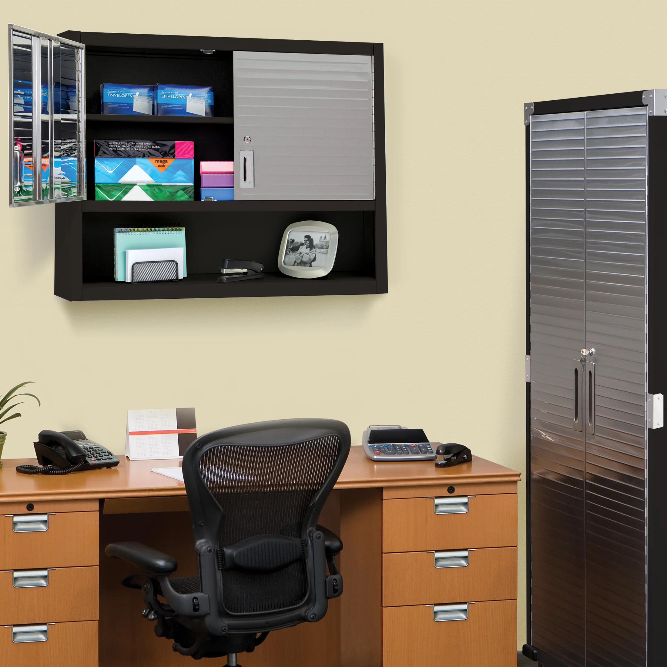 UltraHD® Double Door Wall Cabinet w/ Keys, Graphite - Image 10