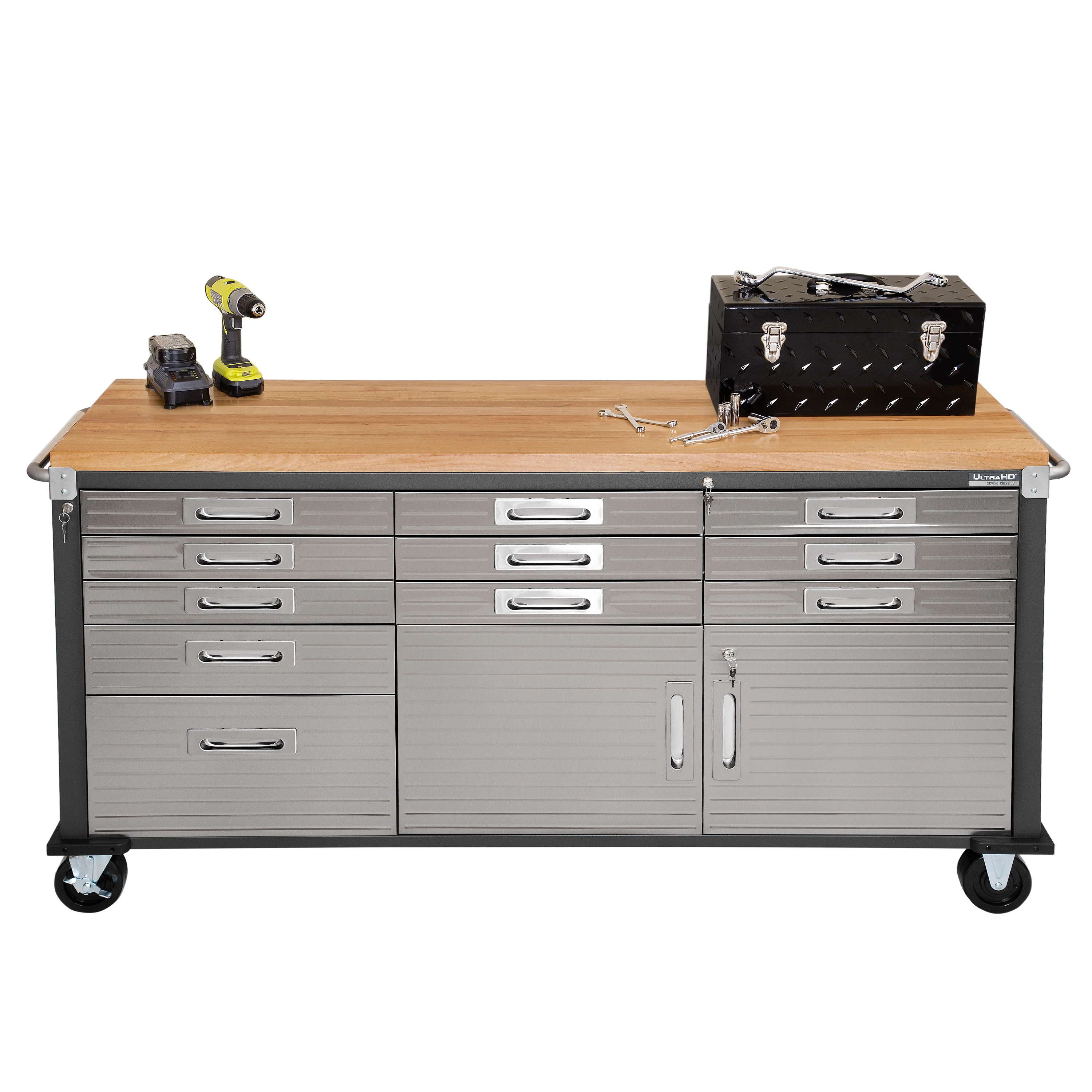 UltraHD® 11-Drawer Rolling Workbench, Graphite - Image 11