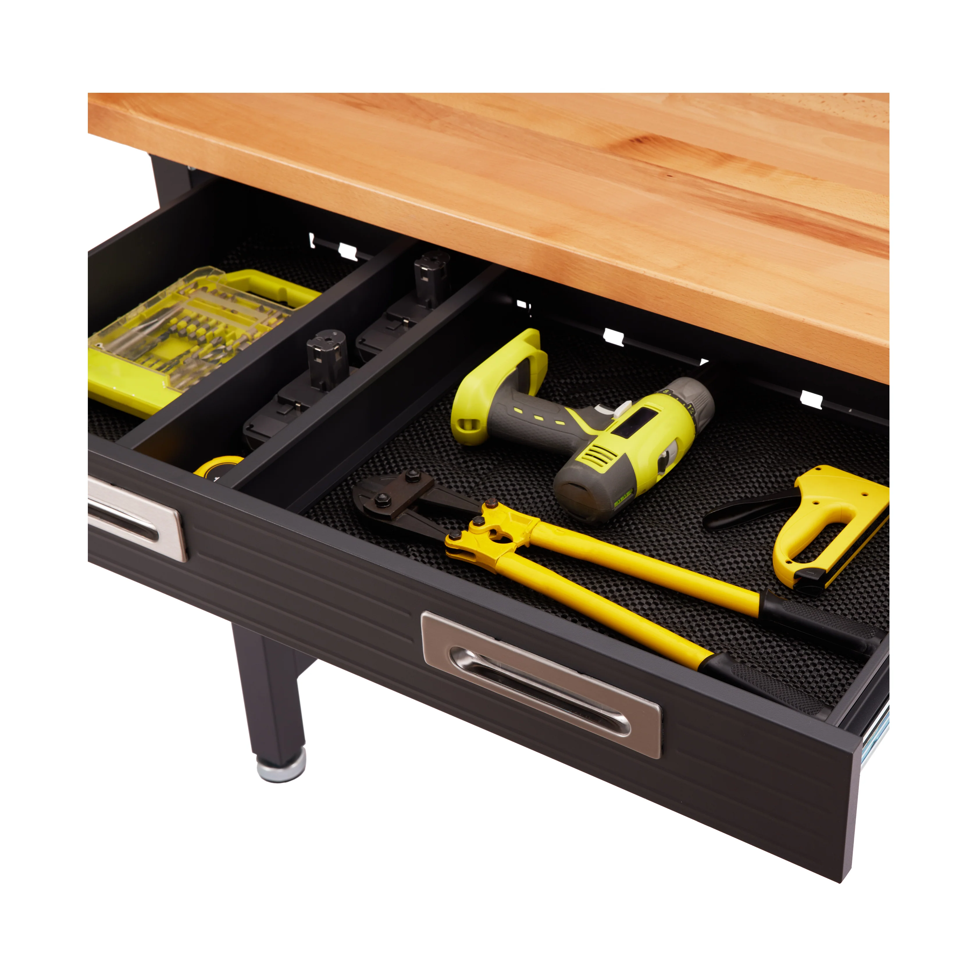 UltraHD® Lighted Workcenter w/ Wood Top and Pegboard, Graphite - Image 12