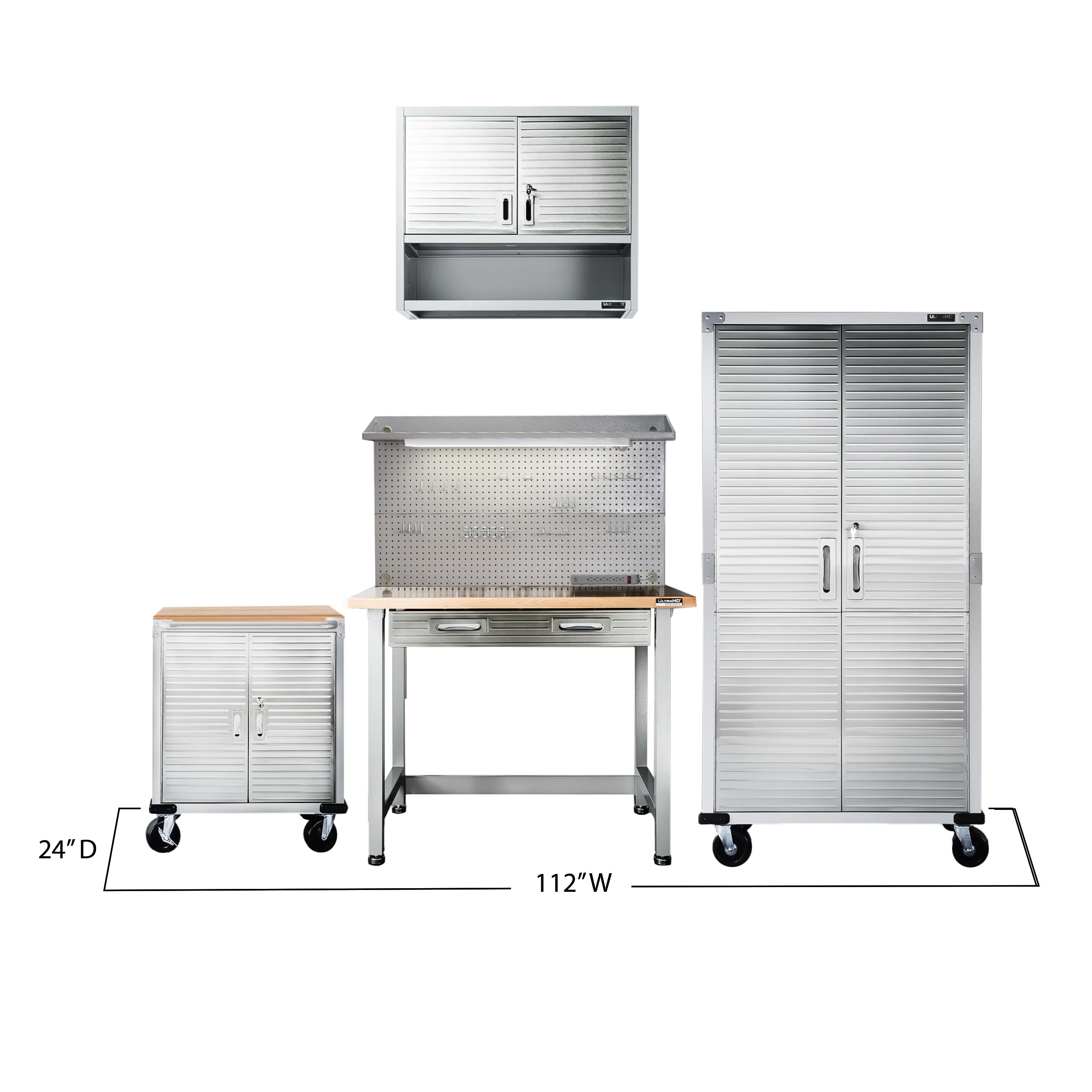 UltraHD® 4-Piece Storage Cabinet System with Lighted Workbench - Image 6