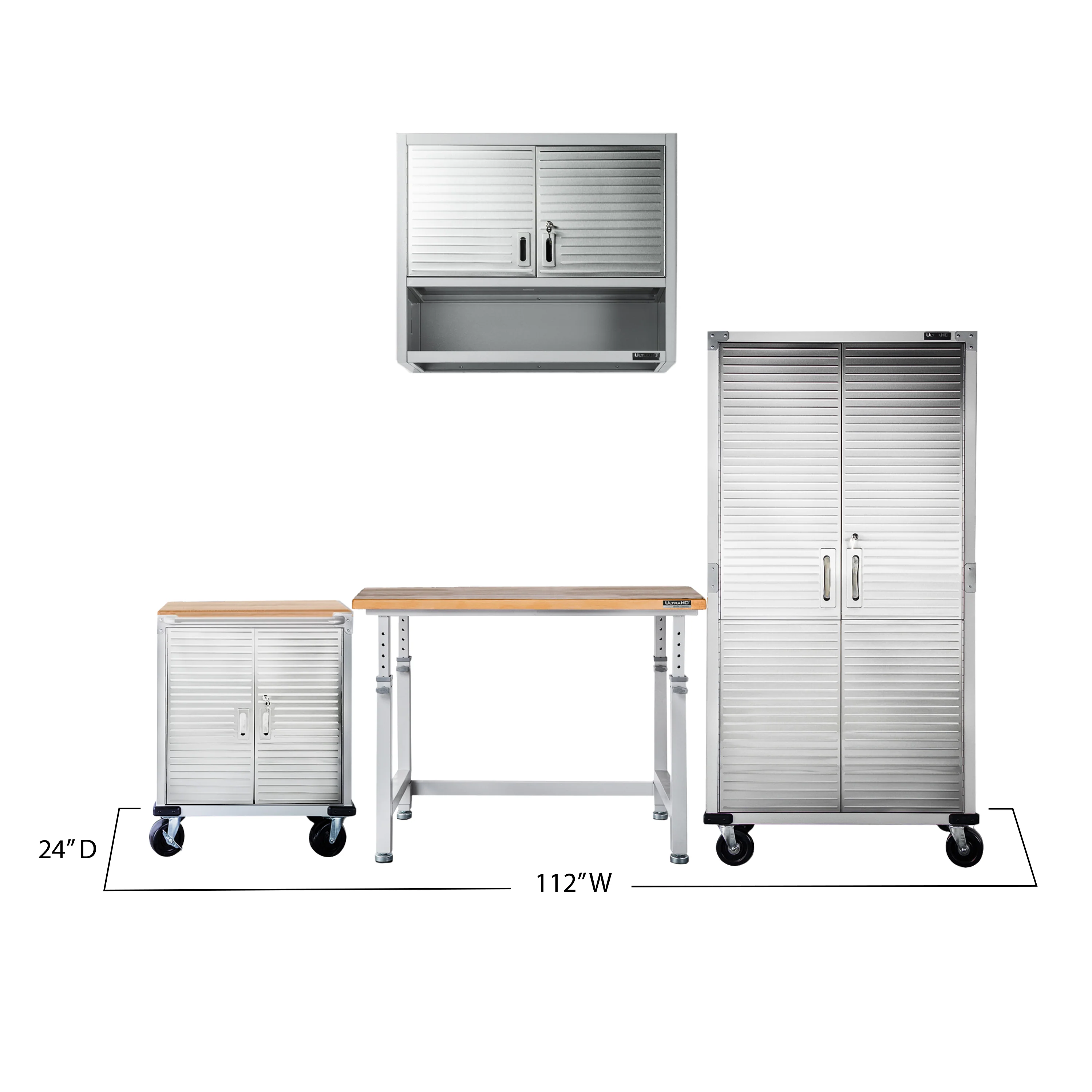 UltraHD® 4-Piece Storage Cabinet System with Workbench - Image 8