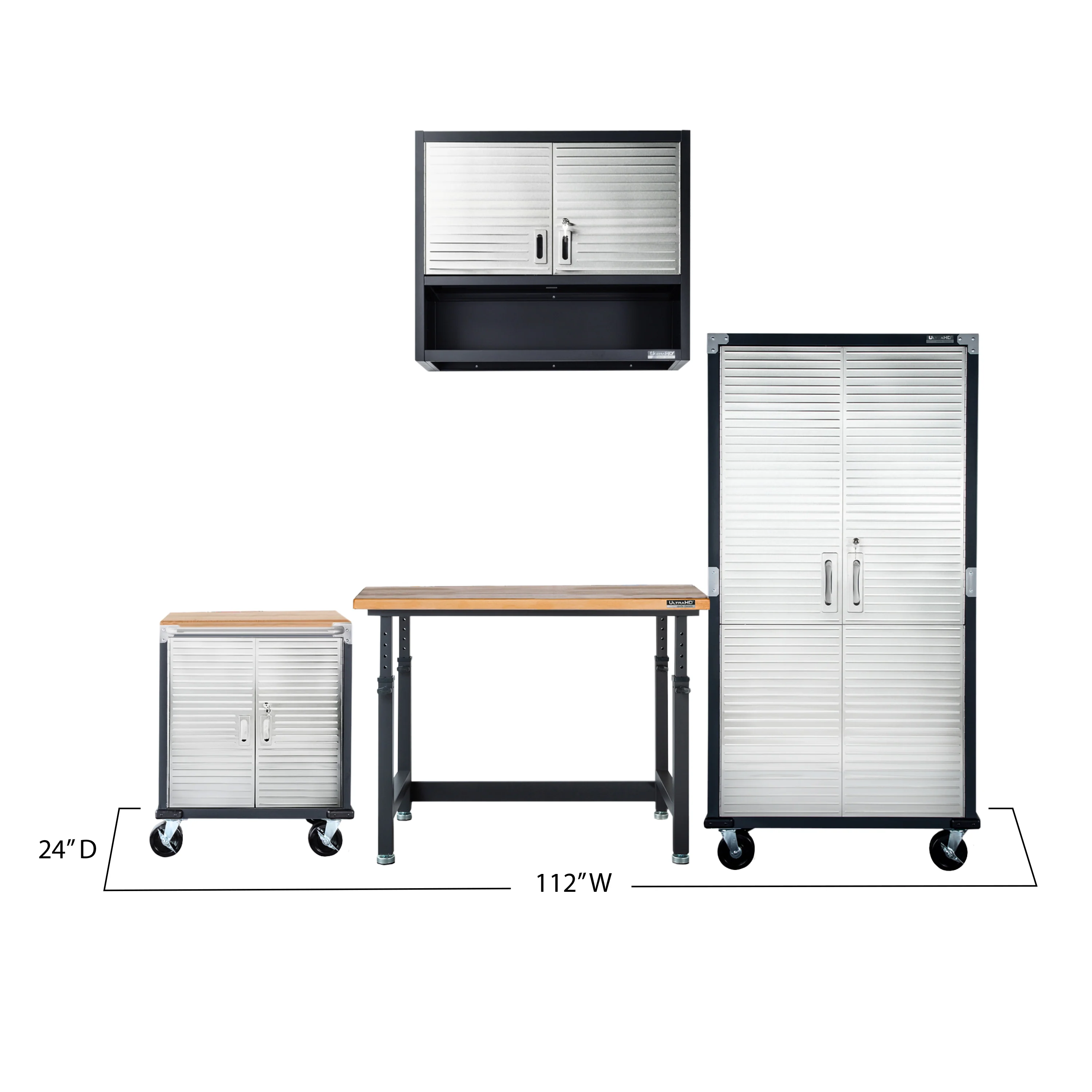 UltraHD® 4-Piece Storage Cabinet System with Workbench - Image 8
