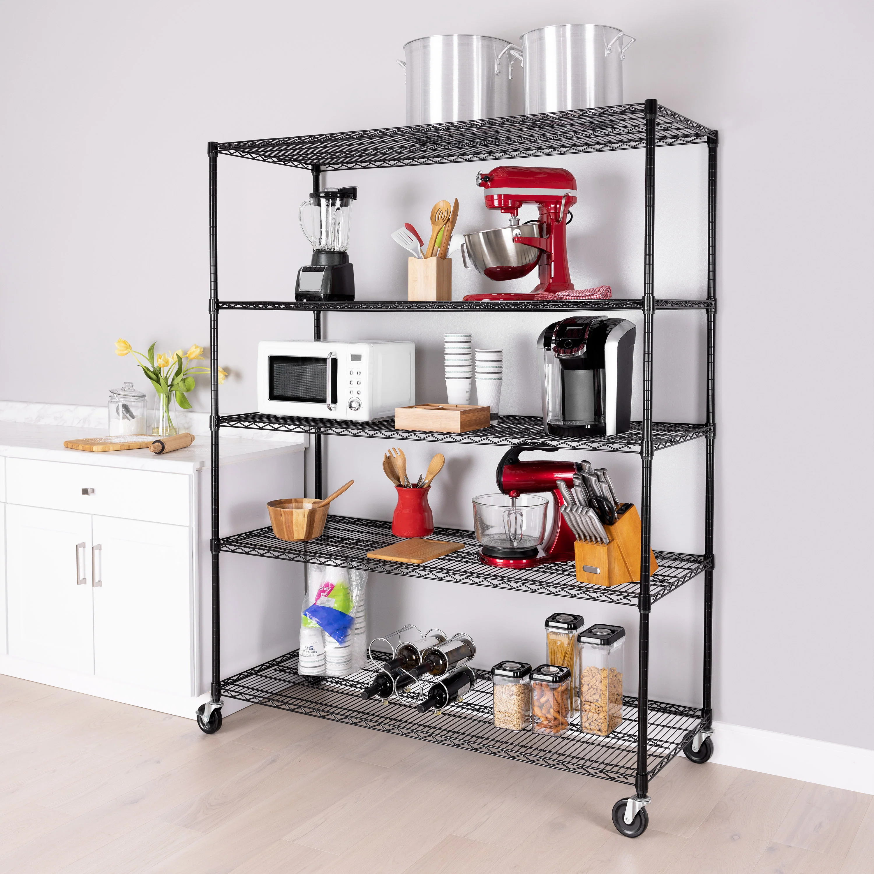 UltraDurable® 5-Tier NSF-Certified Steel Shelving, Black - Image 12