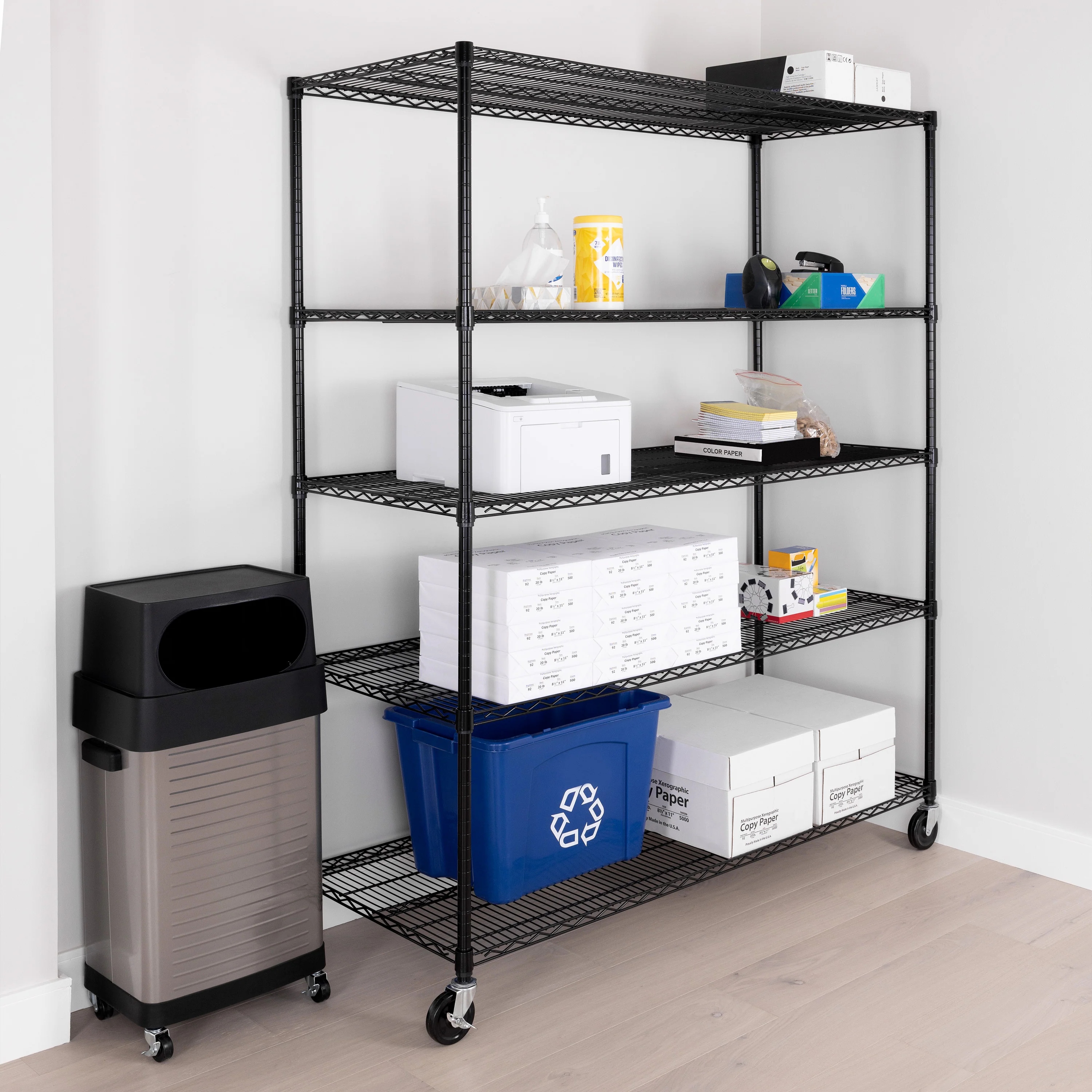 UltraDurable® 5-Tier NSF-Certified Steel Shelving, Black - Image 14