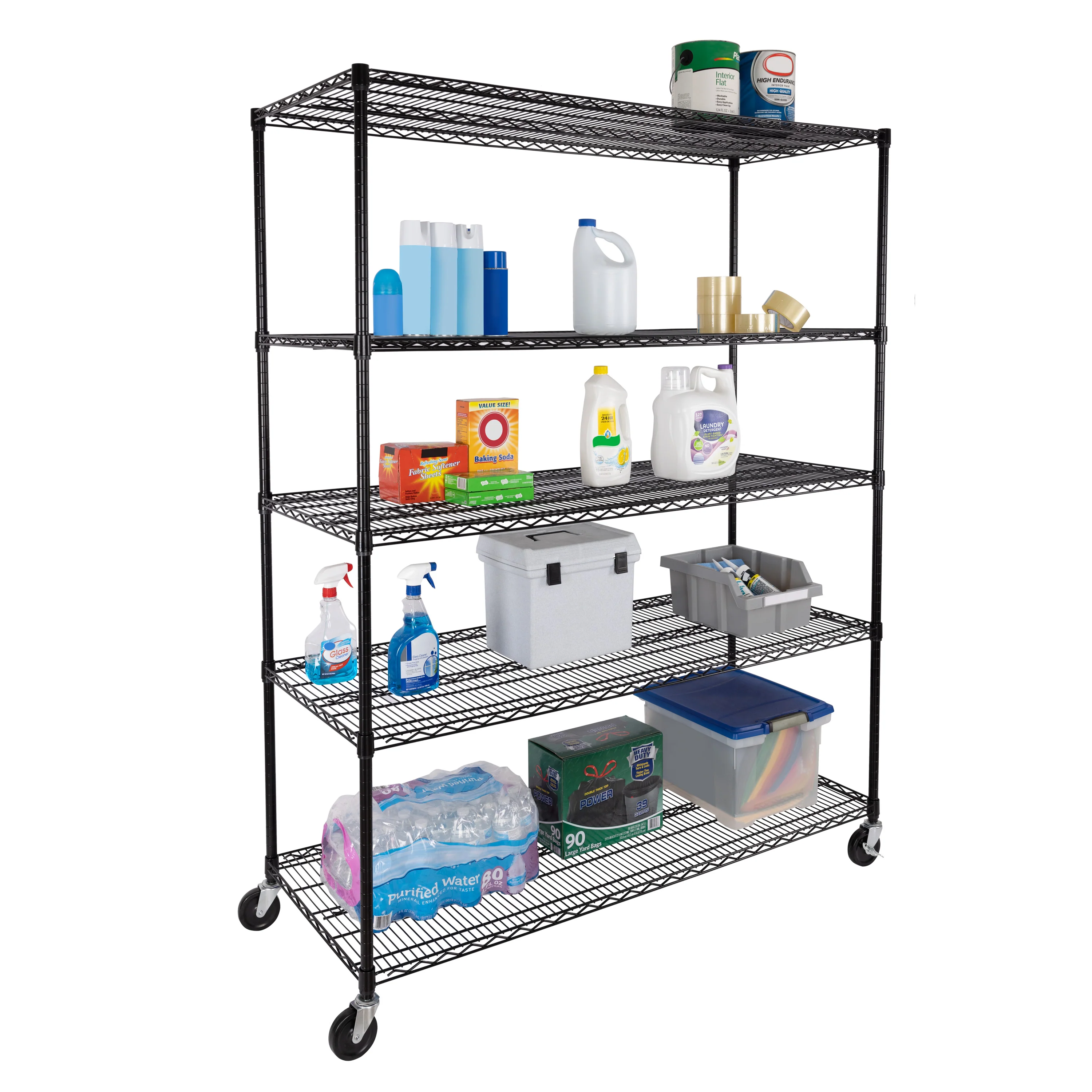 UltraDurable® 5-Tier NSF-Certified Steel Shelving, Black - Image 16