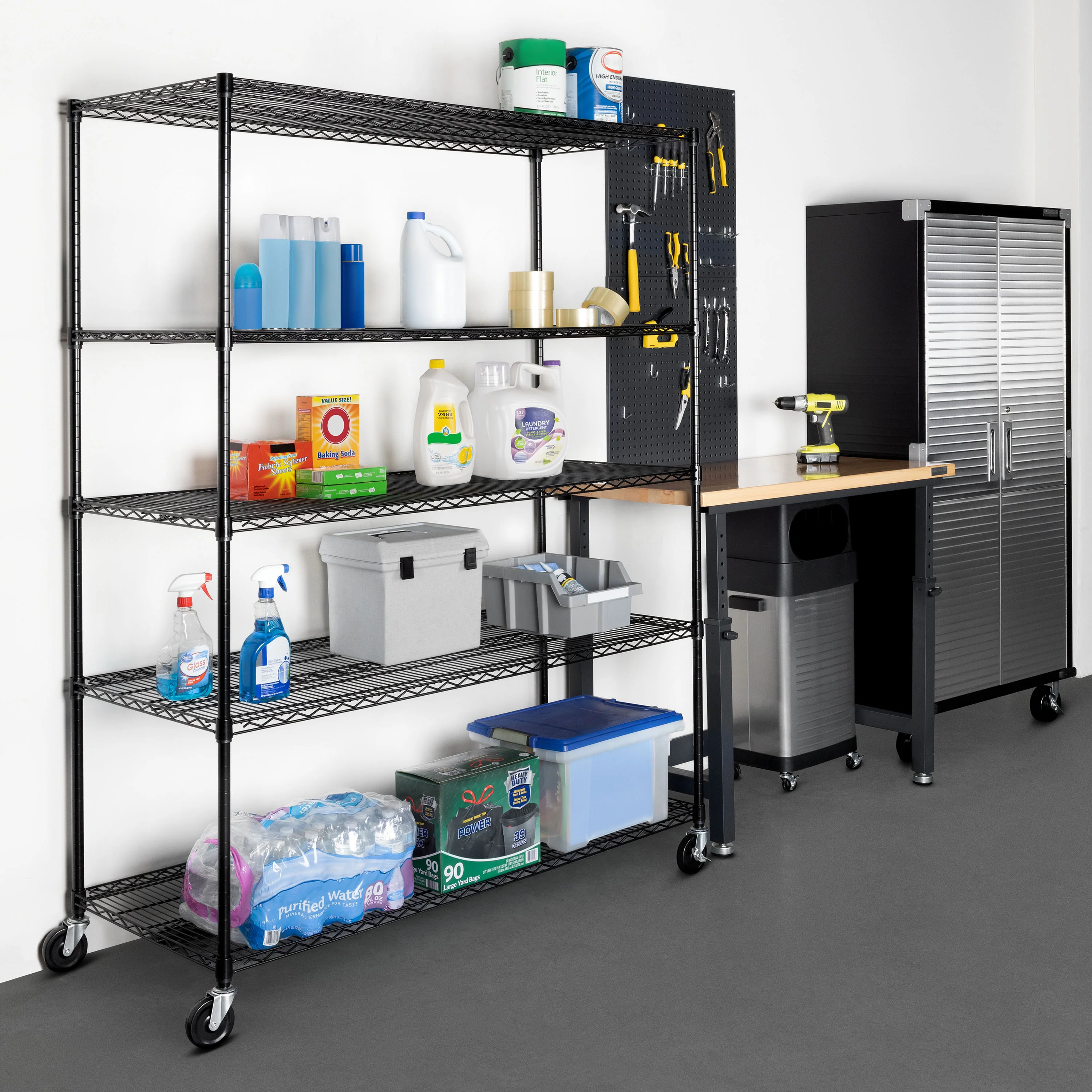 UltraDurable® 5-Tier NSF-Certified Steel Shelving, Black - Image 7