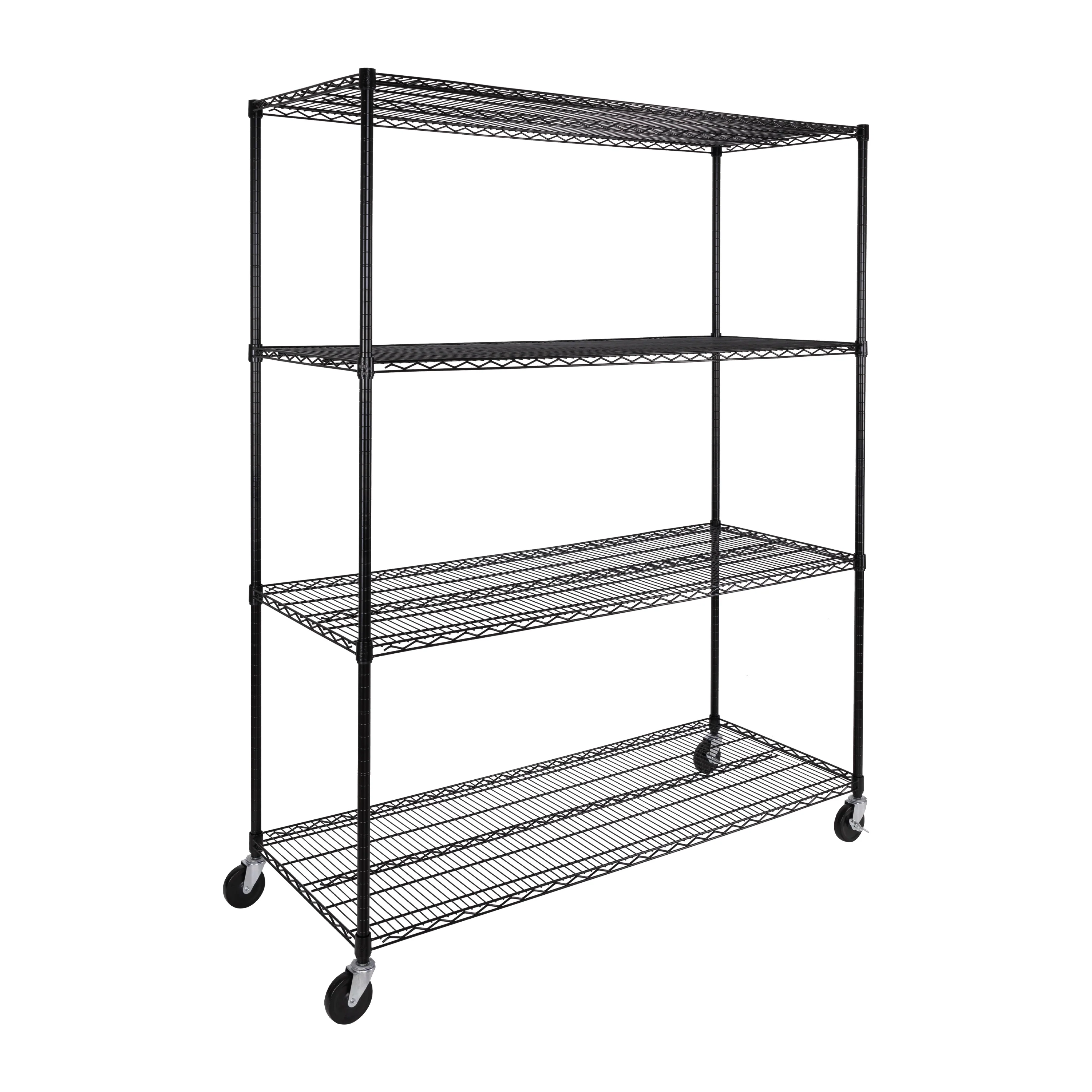 UltraDurable® 4-Tier NSF-Certified Steel Shelving, Black