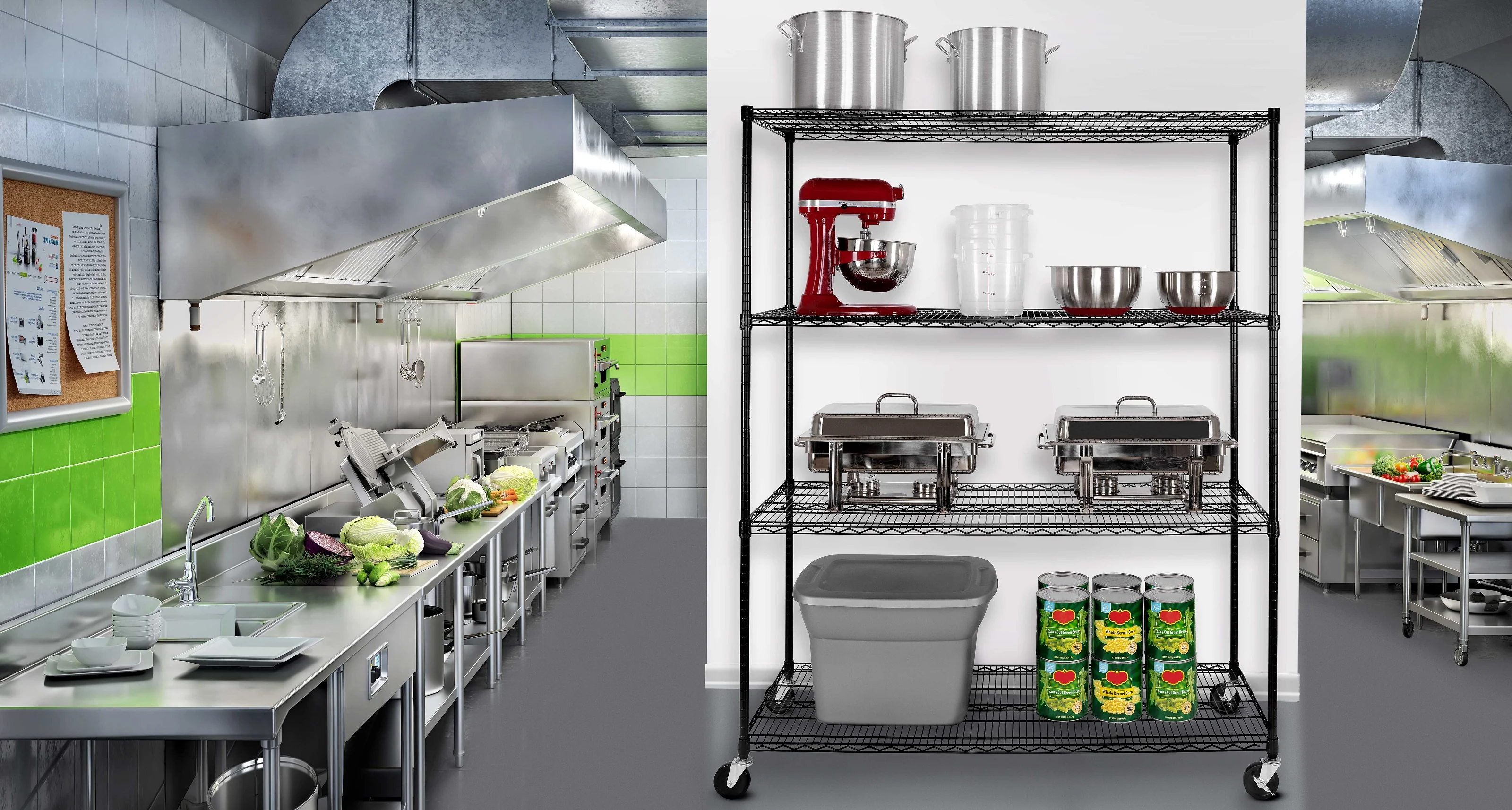 UltraDurable® 4-Tier NSF-Certified Steel Shelving, Black - Image 11