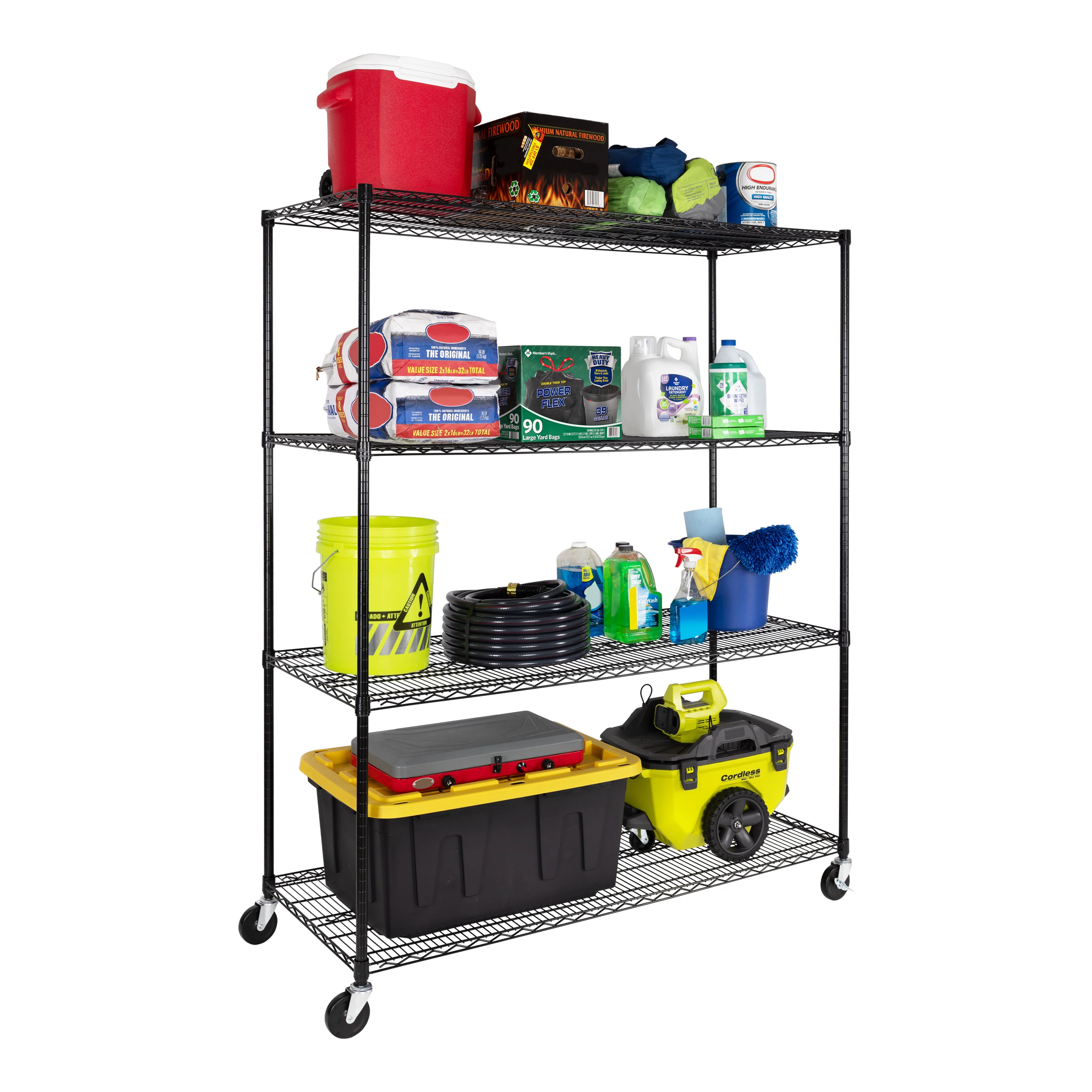 UltraDurable® 4-Tier NSF-Certified Steel Shelving, Black - Image 15