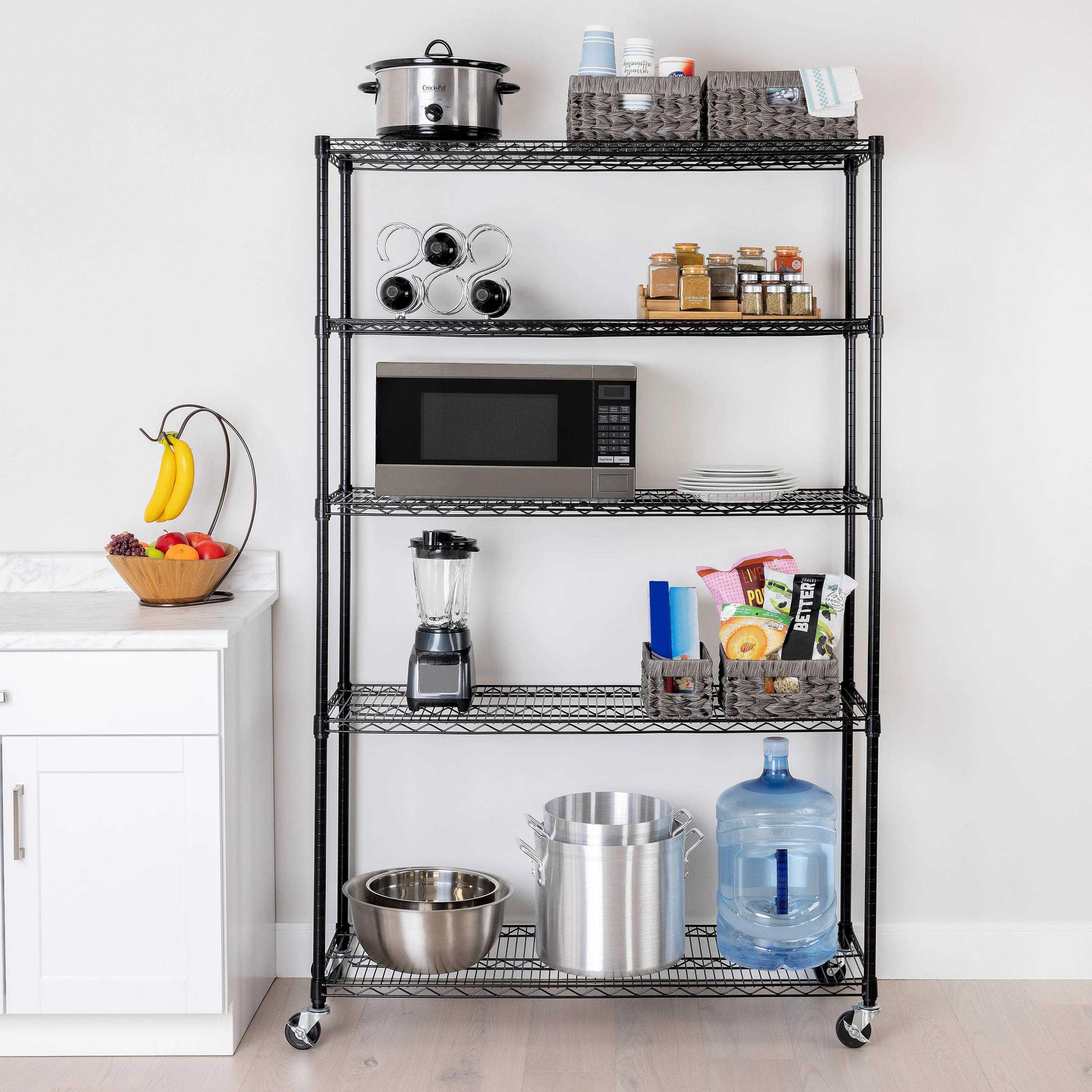 UltraDurable® 5-Tier NSF-Certified Steel Shelving, Black - Image 3