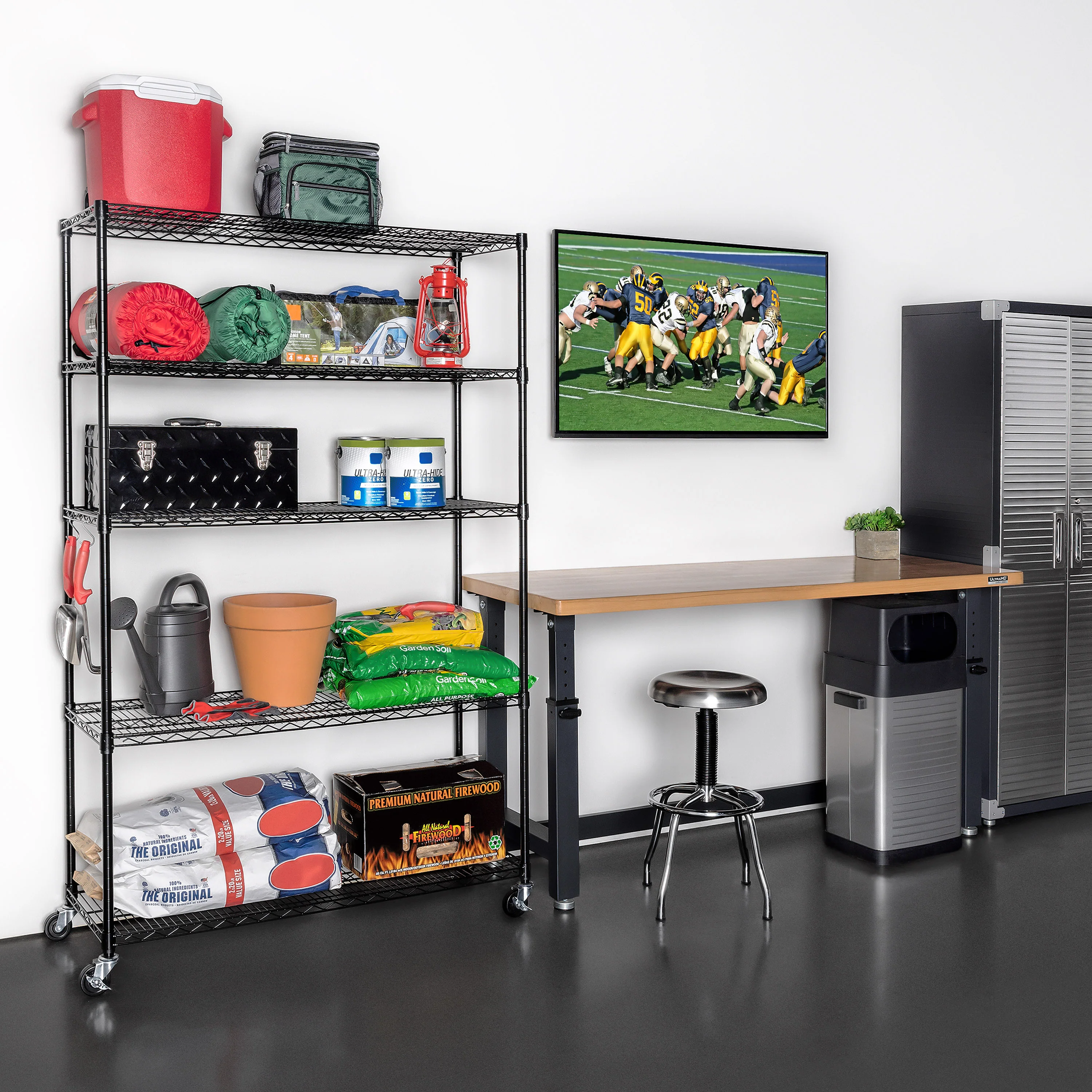 UltraDurable® 5-Tier NSF-Certified Steel Shelving, Black - Image 4