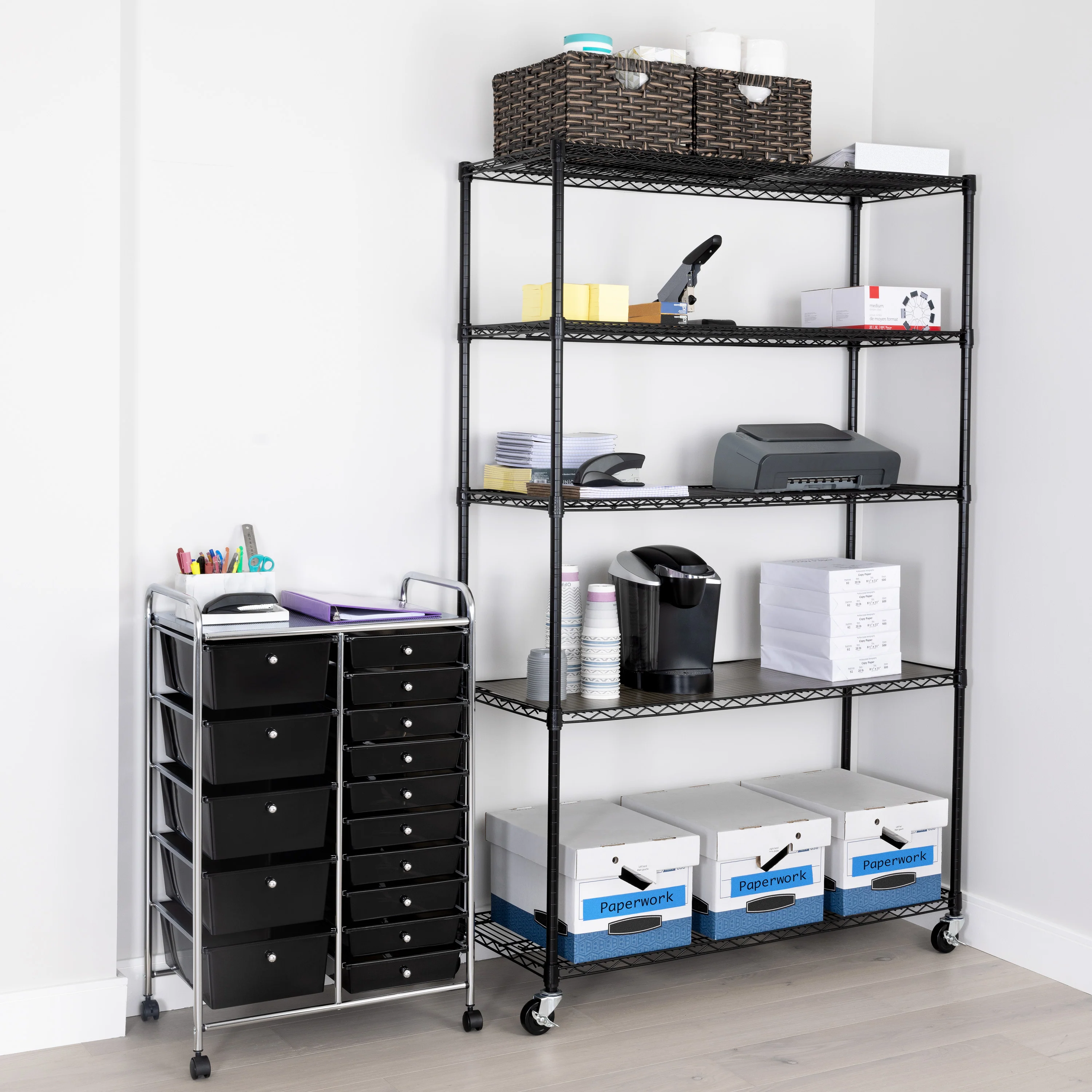 UltraDurable® 5-Tier NSF-Certified Steel Shelving, Black - Image 5