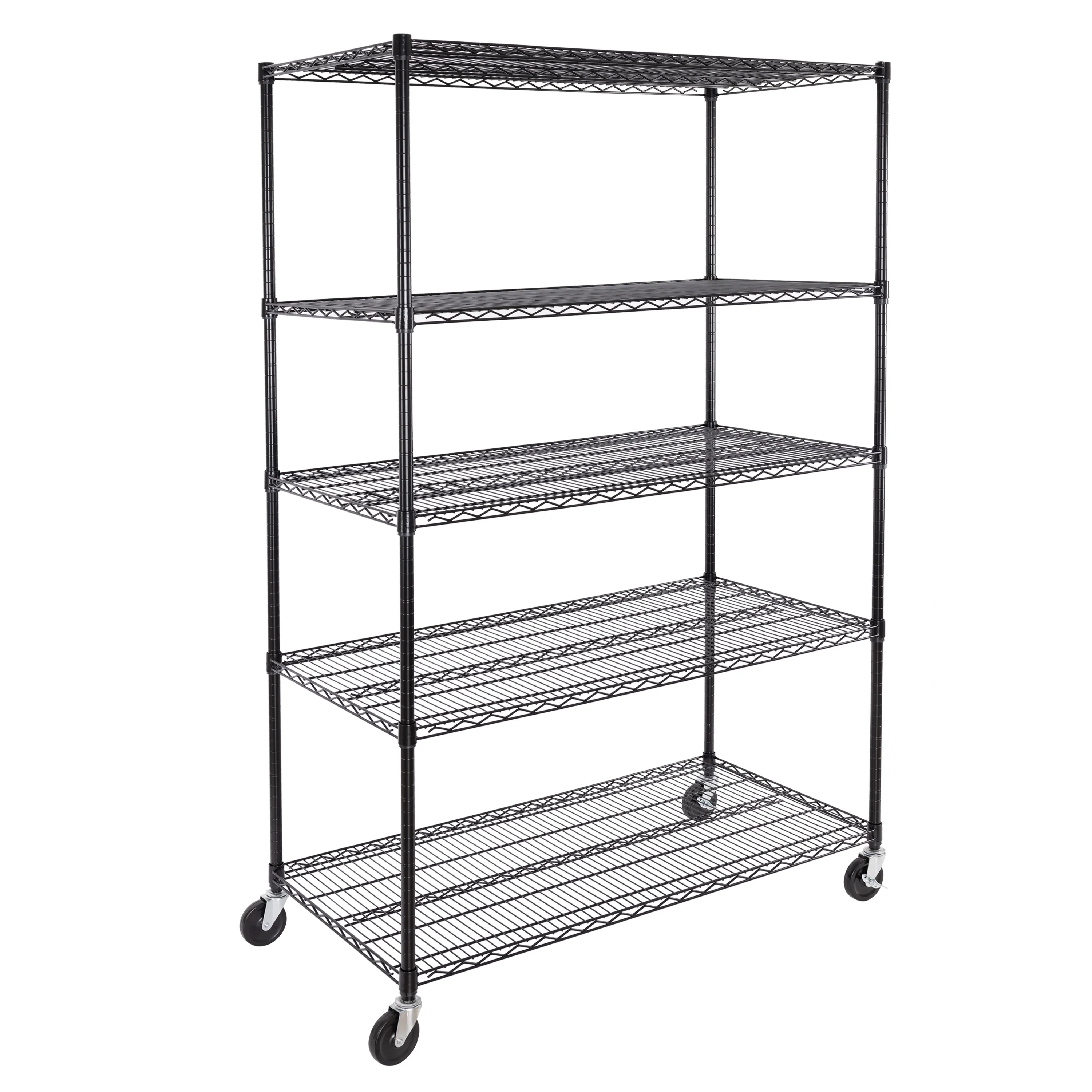 UltraDurable® 5-Tier NSF-Certified Steel Shelving, Black