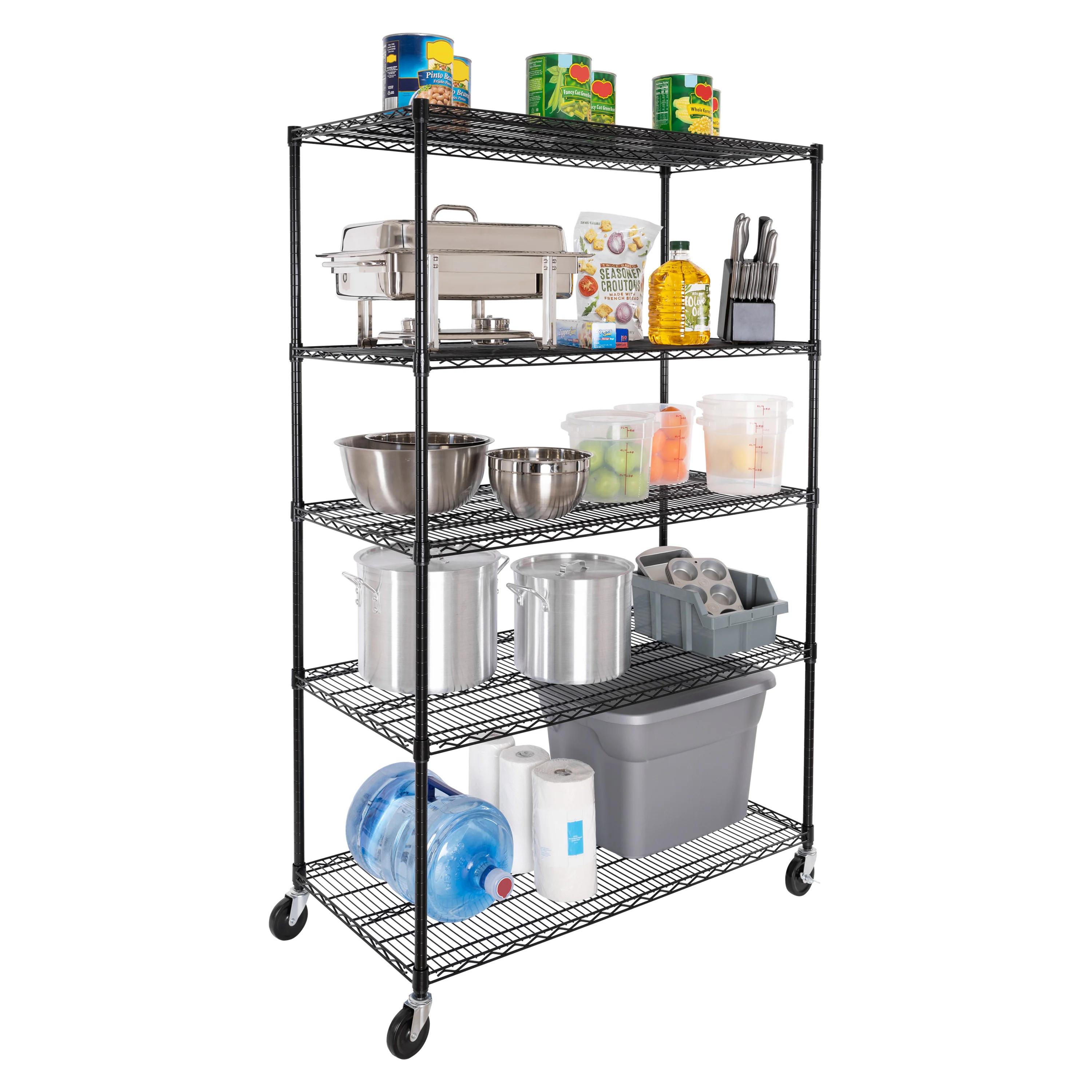 UltraDurable® 5-Tier NSF-Certified Steel Shelving, Black - Image 12