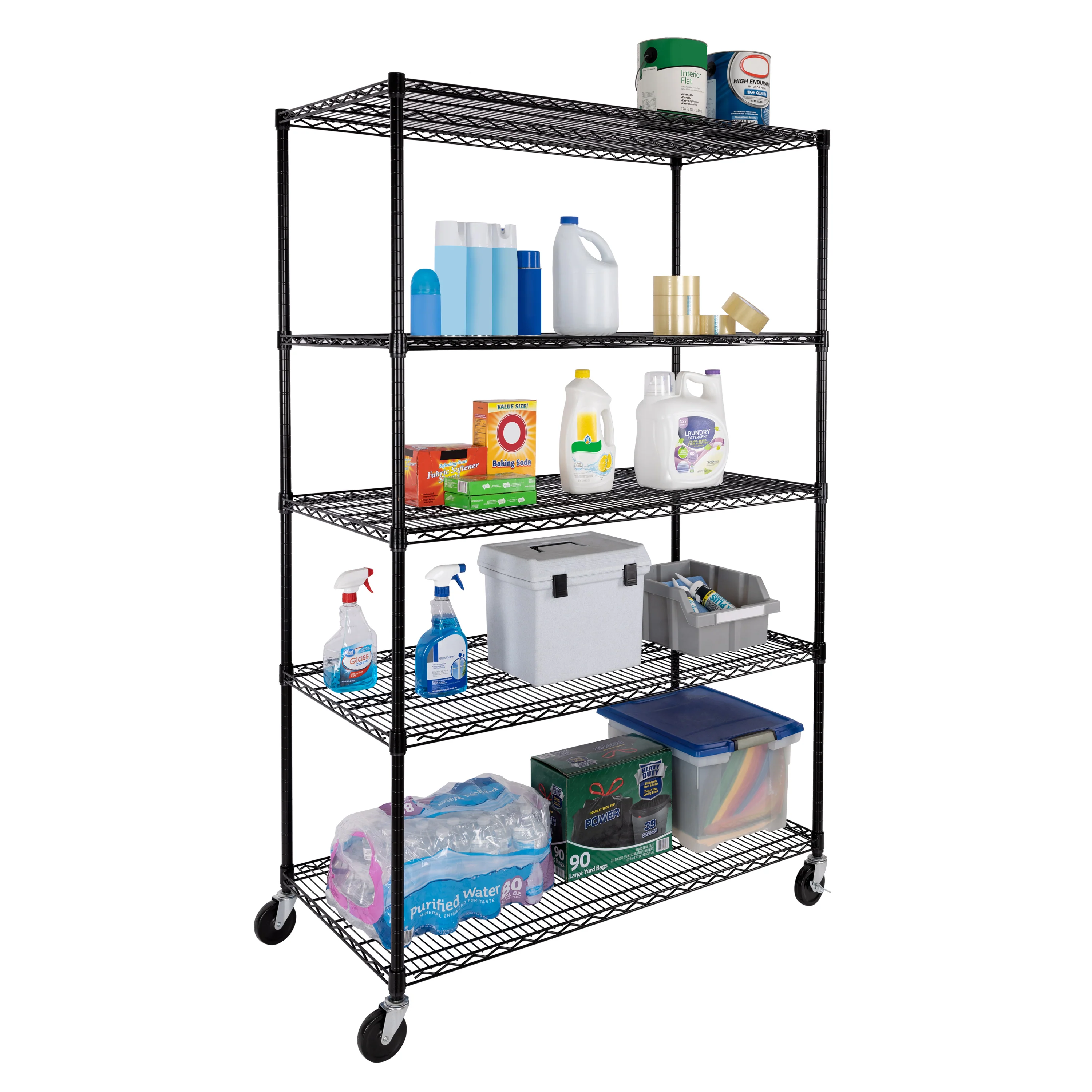 UltraDurable® 5-Tier NSF-Certified Steel Shelving, Black - Image 15