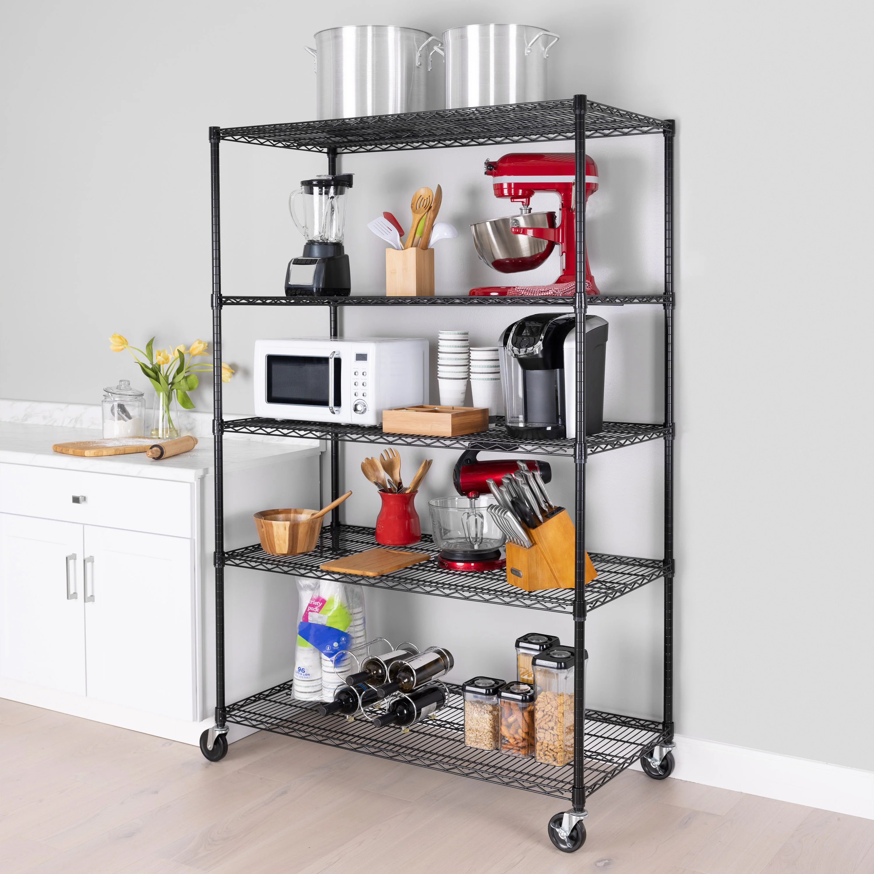 UltraDurable® 5-Tier NSF-Certified Steel Shelving, Black - Image 17