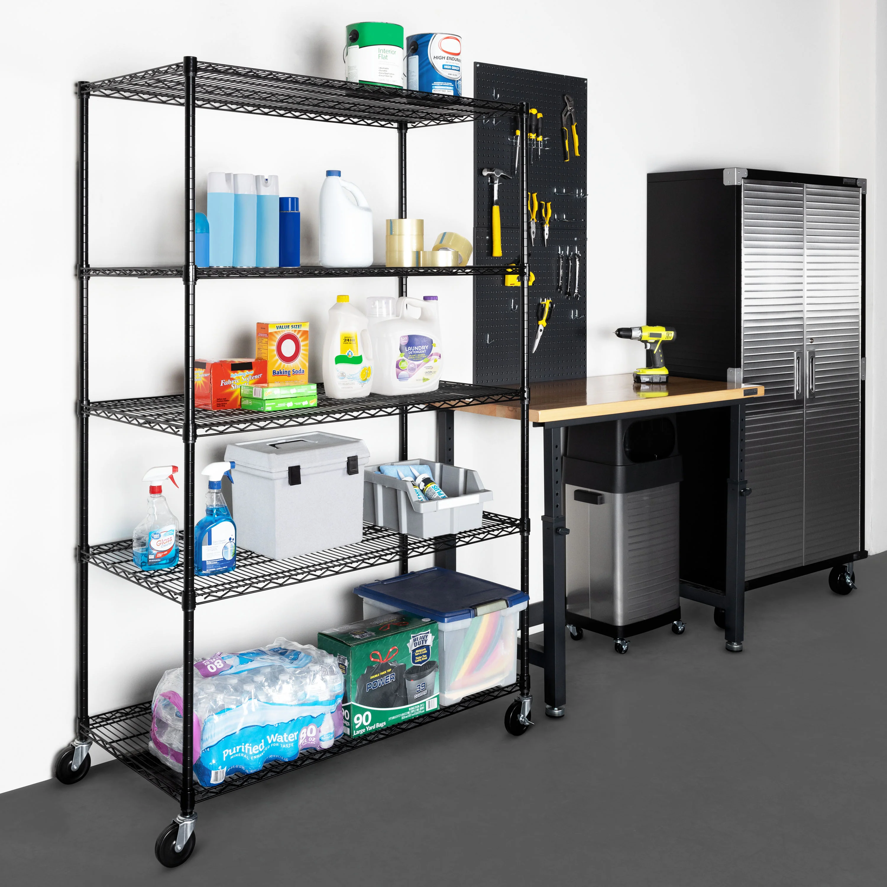 UltraDurable® 5-Tier NSF-Certified Steel Shelving, Black - Image 18