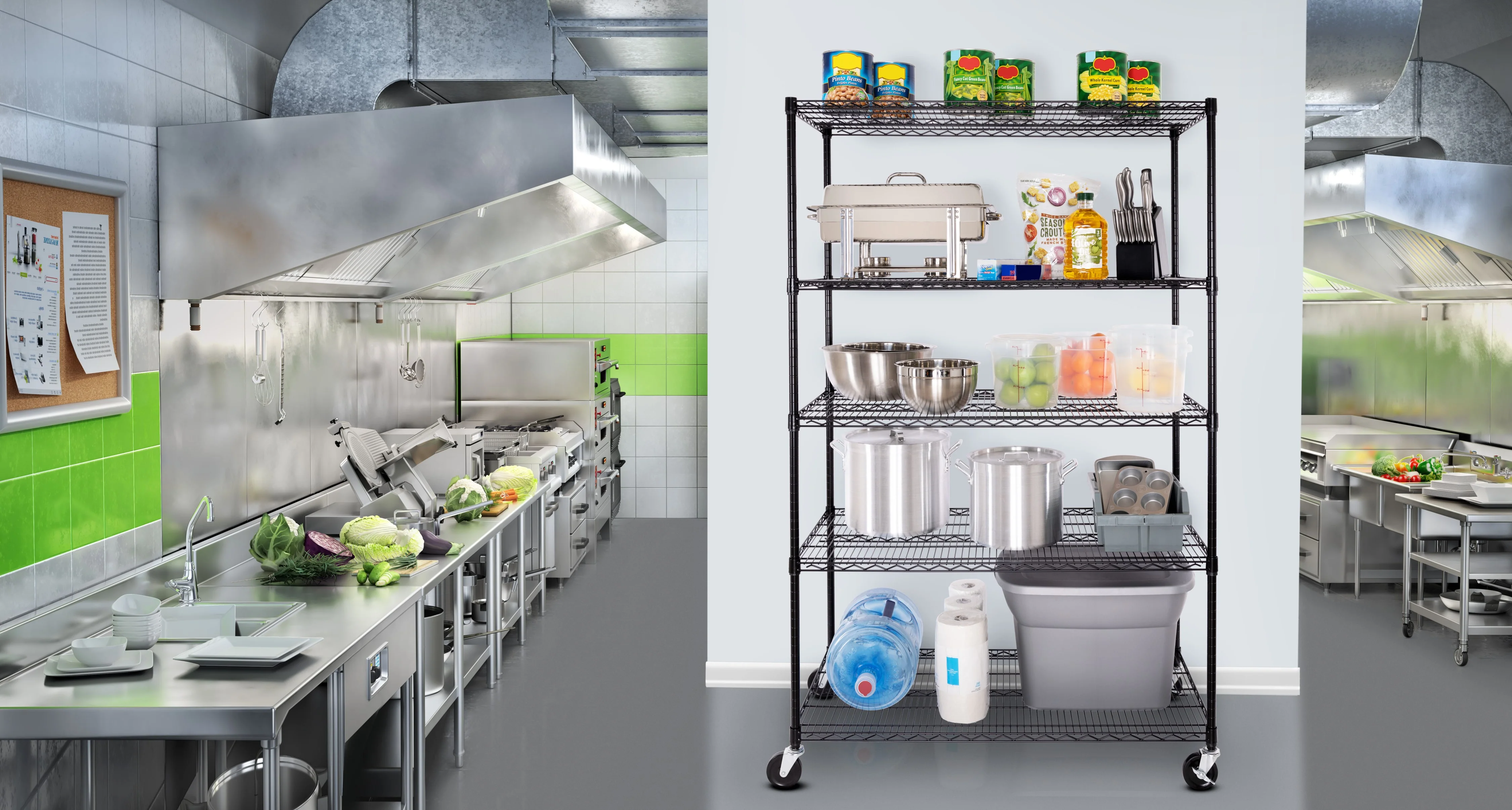 UltraDurable® 5-Tier NSF-Certified Steel Shelving, Black - Image 19