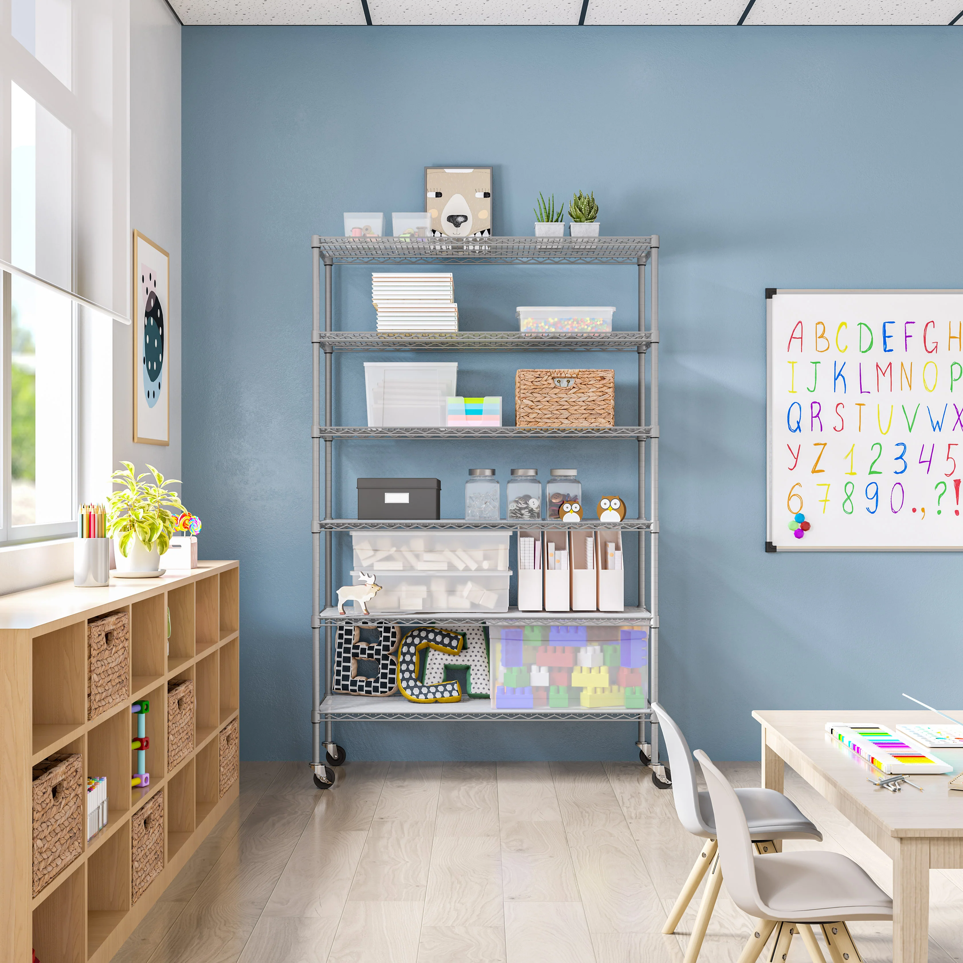 UltraDurable® 6-Tier NSF-Certified Steel Shelving with Shelf Liners - Image 39