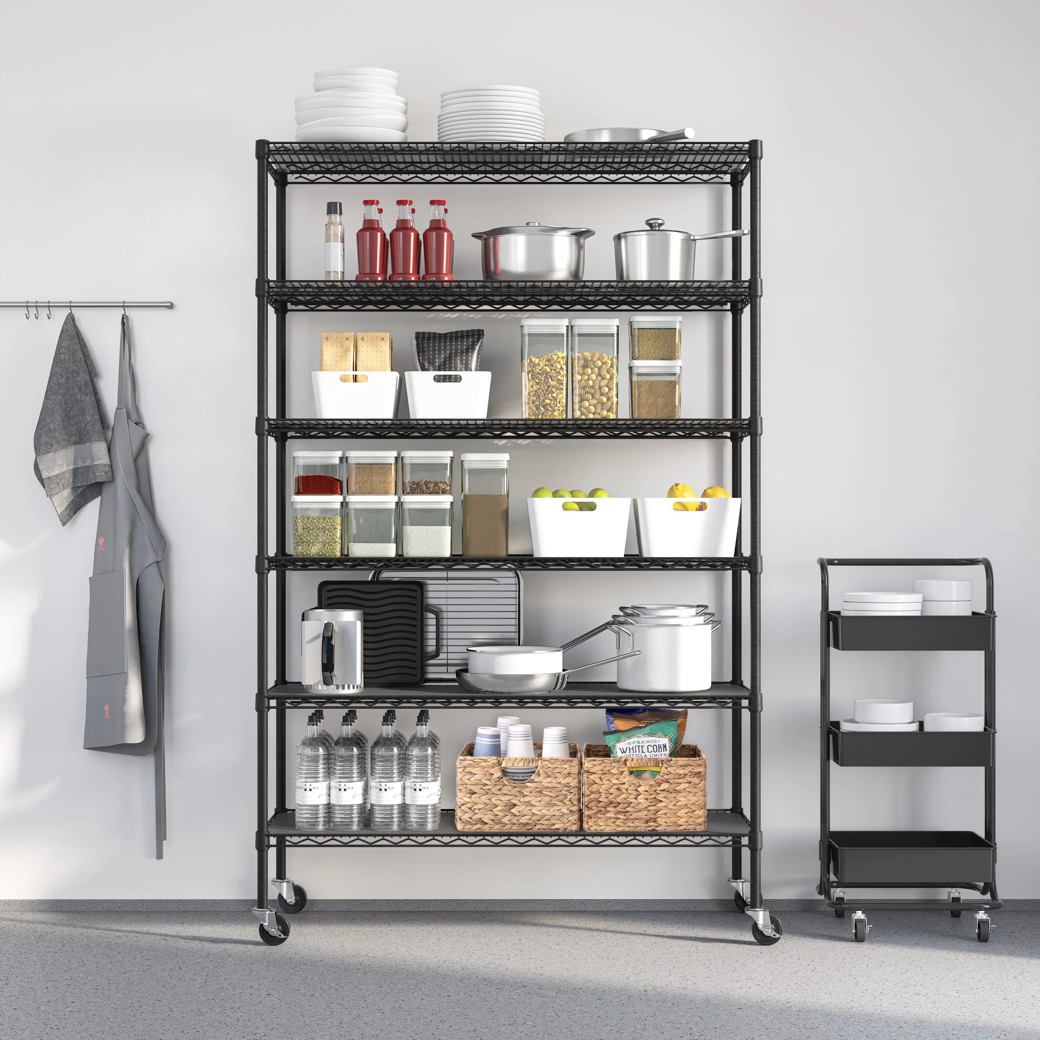 UltraDurable® 6-Tier NSF-Certified Steel Shelving with Shelf Liners, Graphite - Image 11