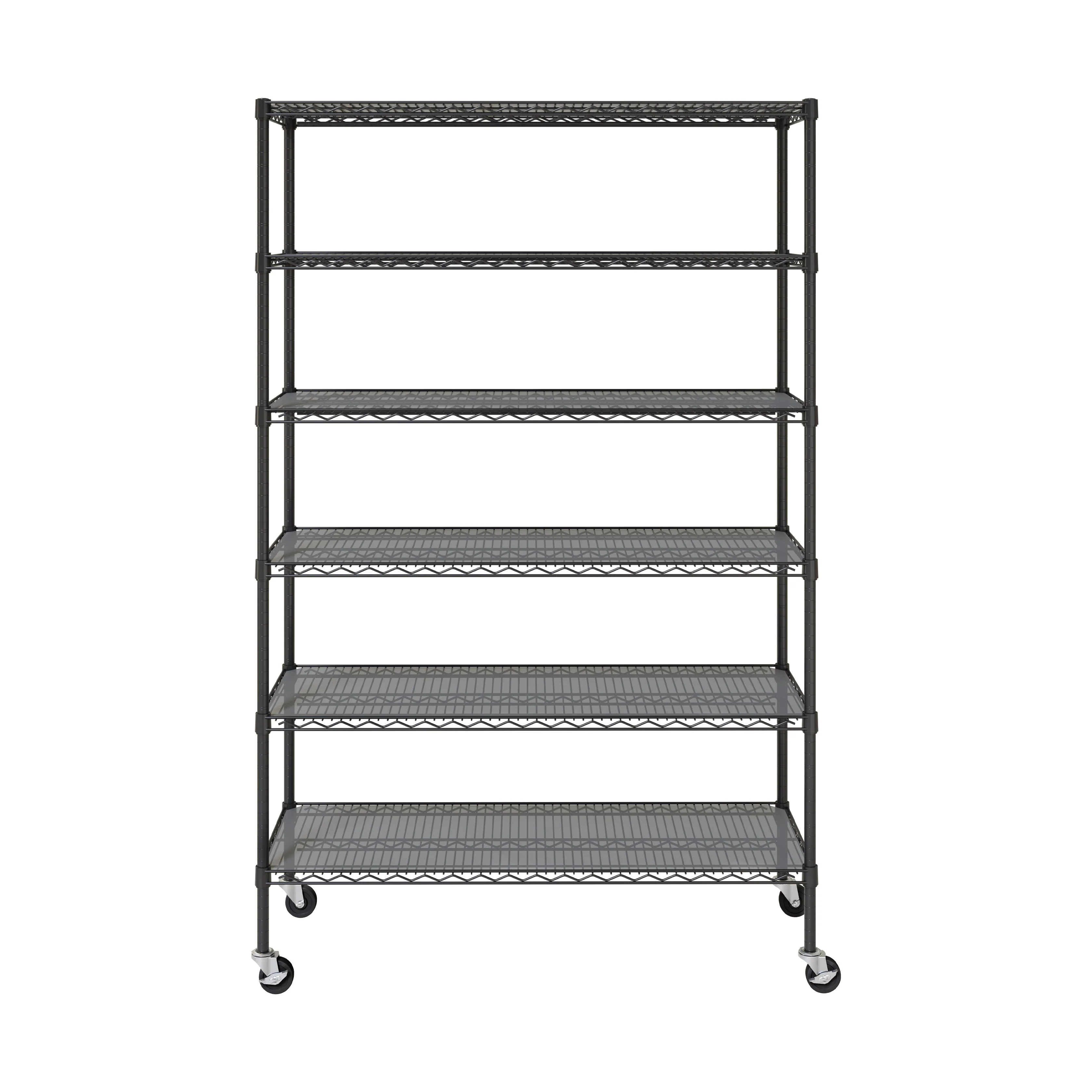 UltraDurable® 6-Tier NSF-Certified Steel Shelving with Shelf Liners, Graphite - Image 12
