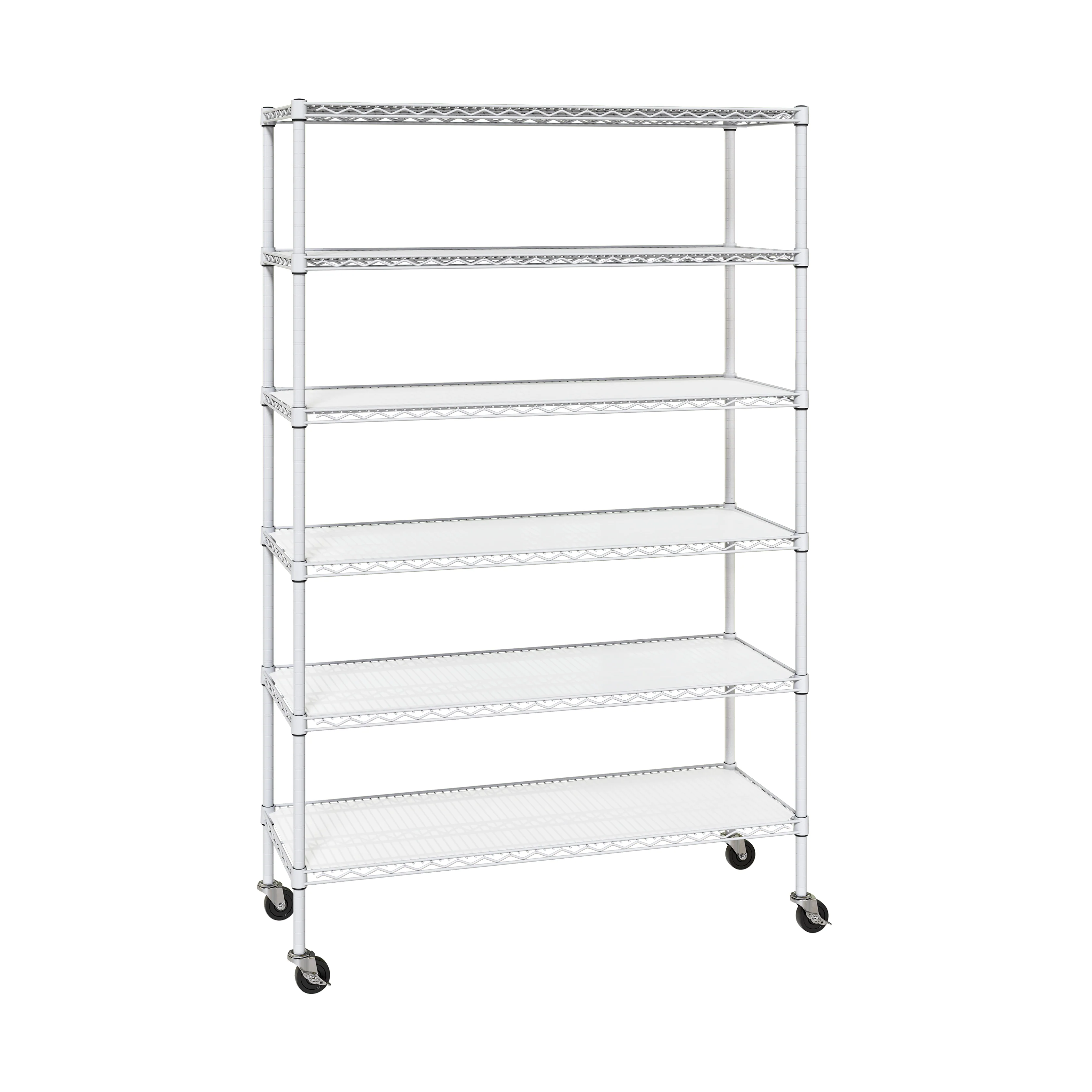 UltraDurable® 6-Tier NSF-Certified Steel Shelving with Shelf Liners, White