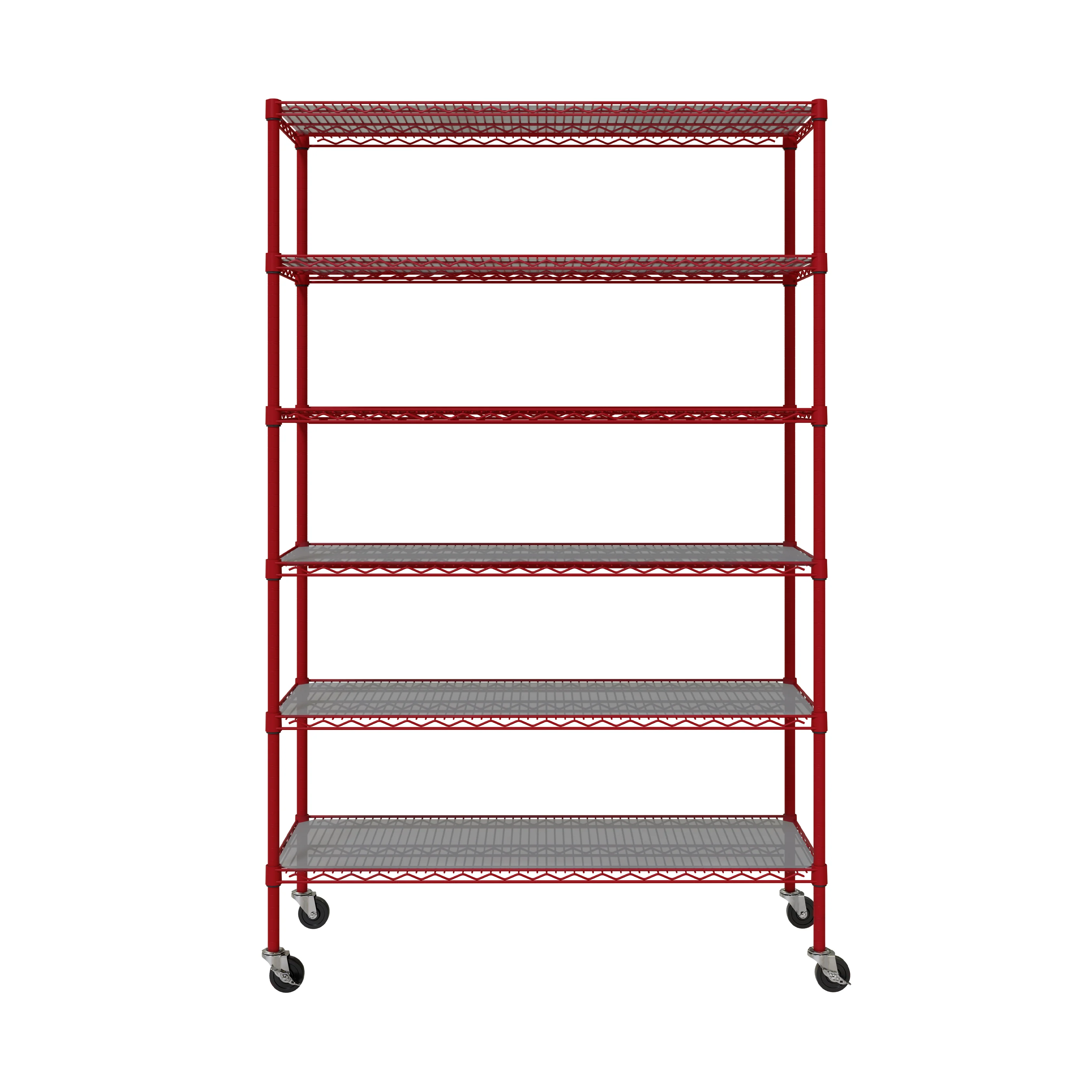 UltraDurable® 6-Tier NSF-Certified Steel Shelving with Shelf Liners, Red - Image 14