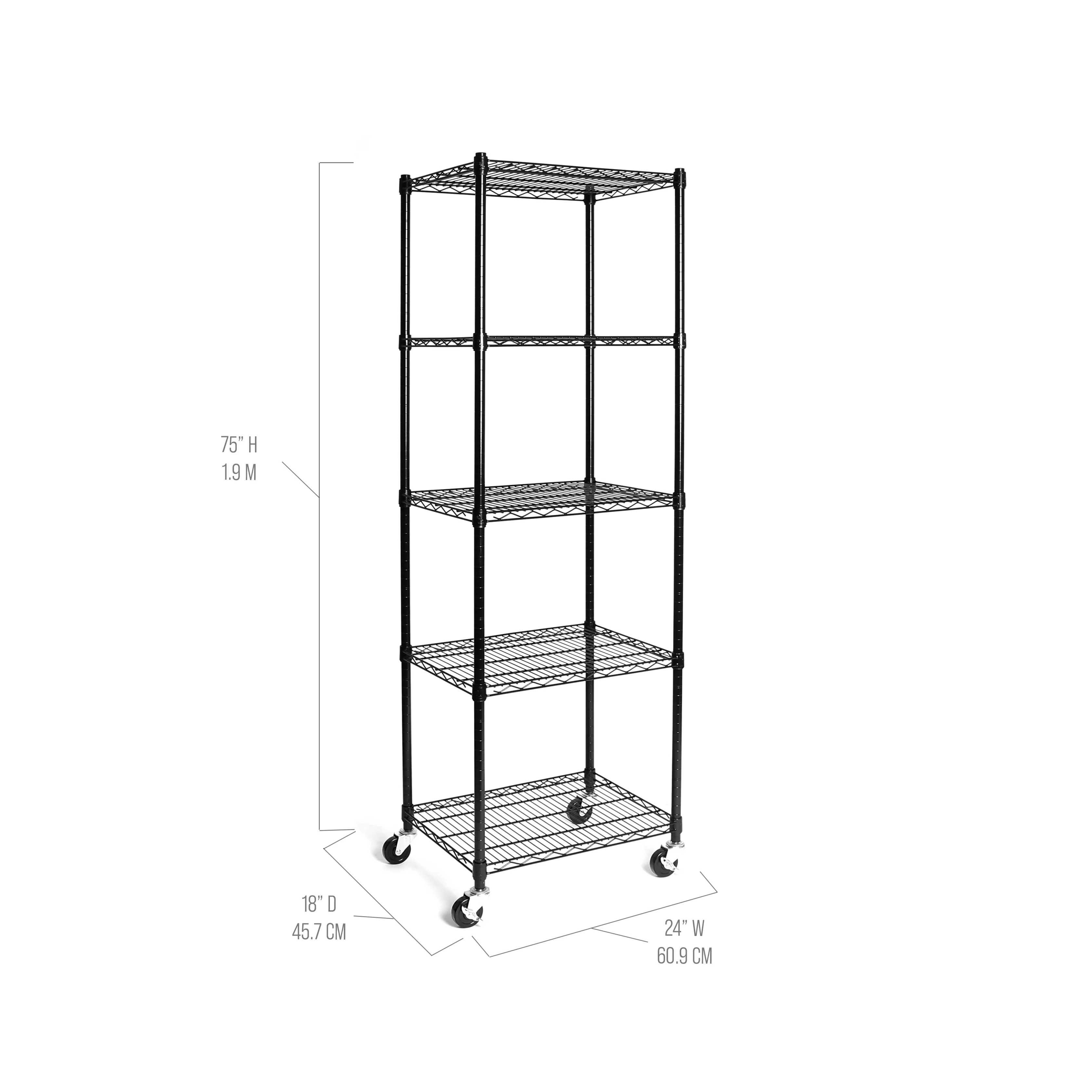 UltraDurable® 5-Tier NSF-Certified Steel Shelving, Black - Image 3