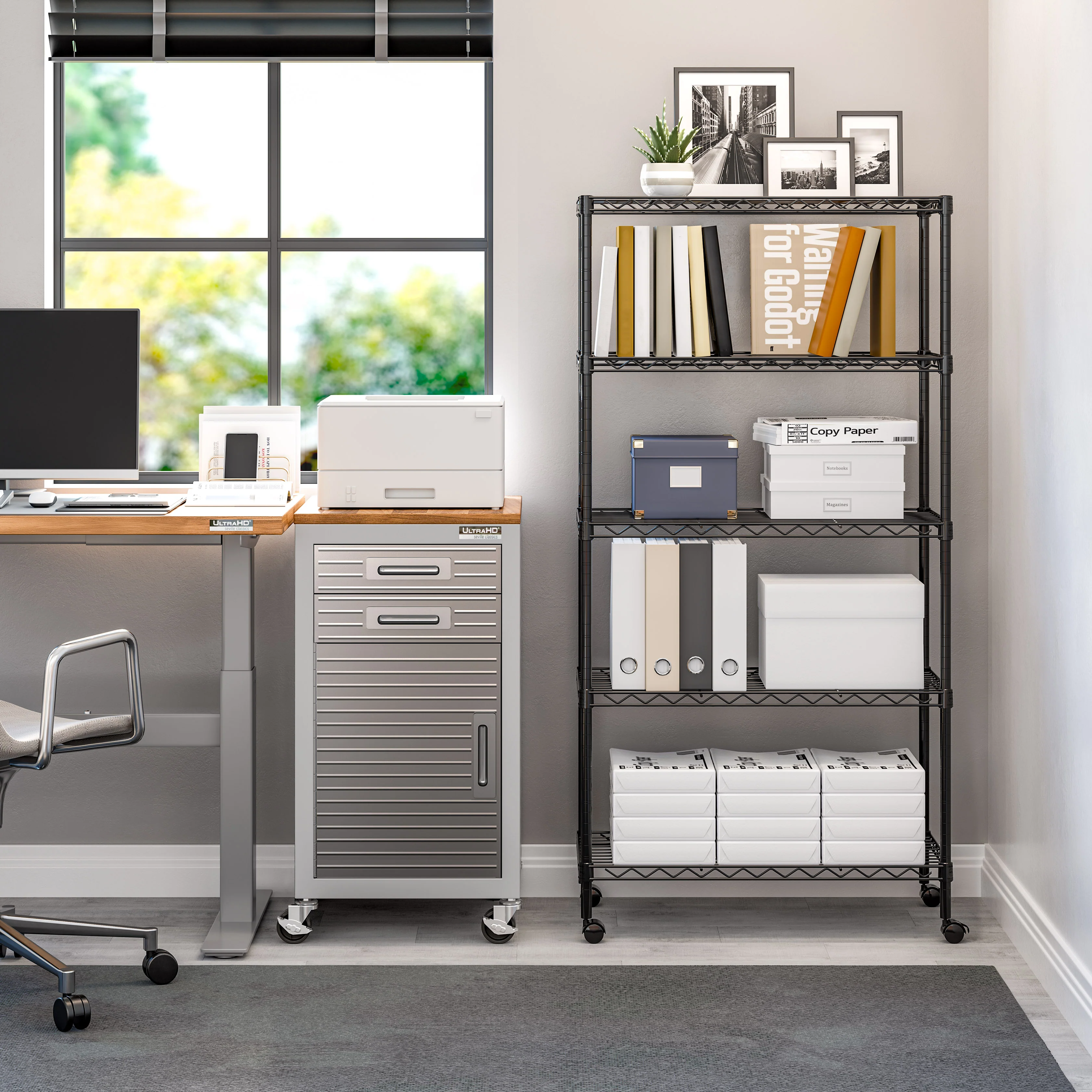 5-Tier Steel Shelving, Black - Image 14