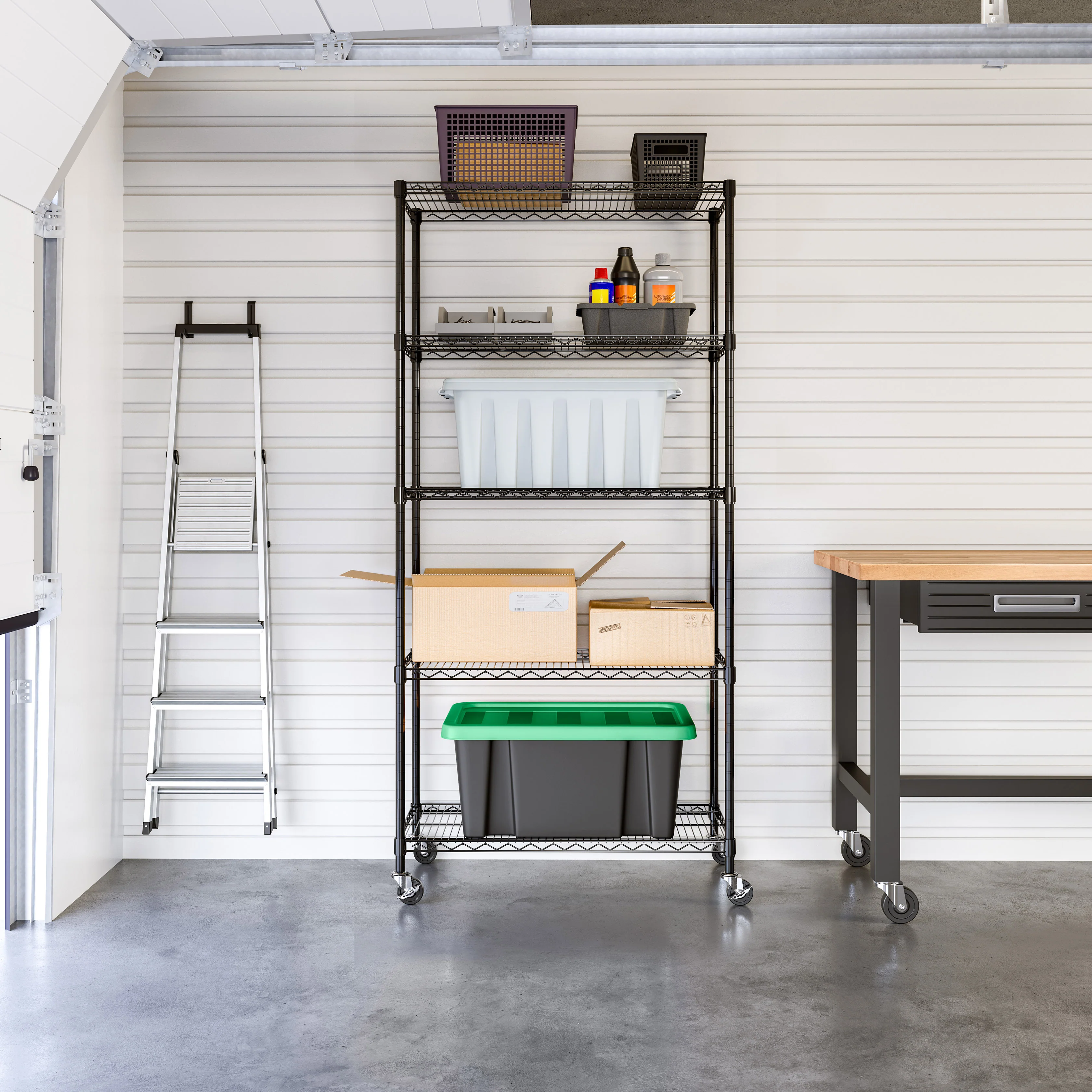 UltraDurable® 5-Tier NSF-Certified Steel Shelving, Black - Image 11