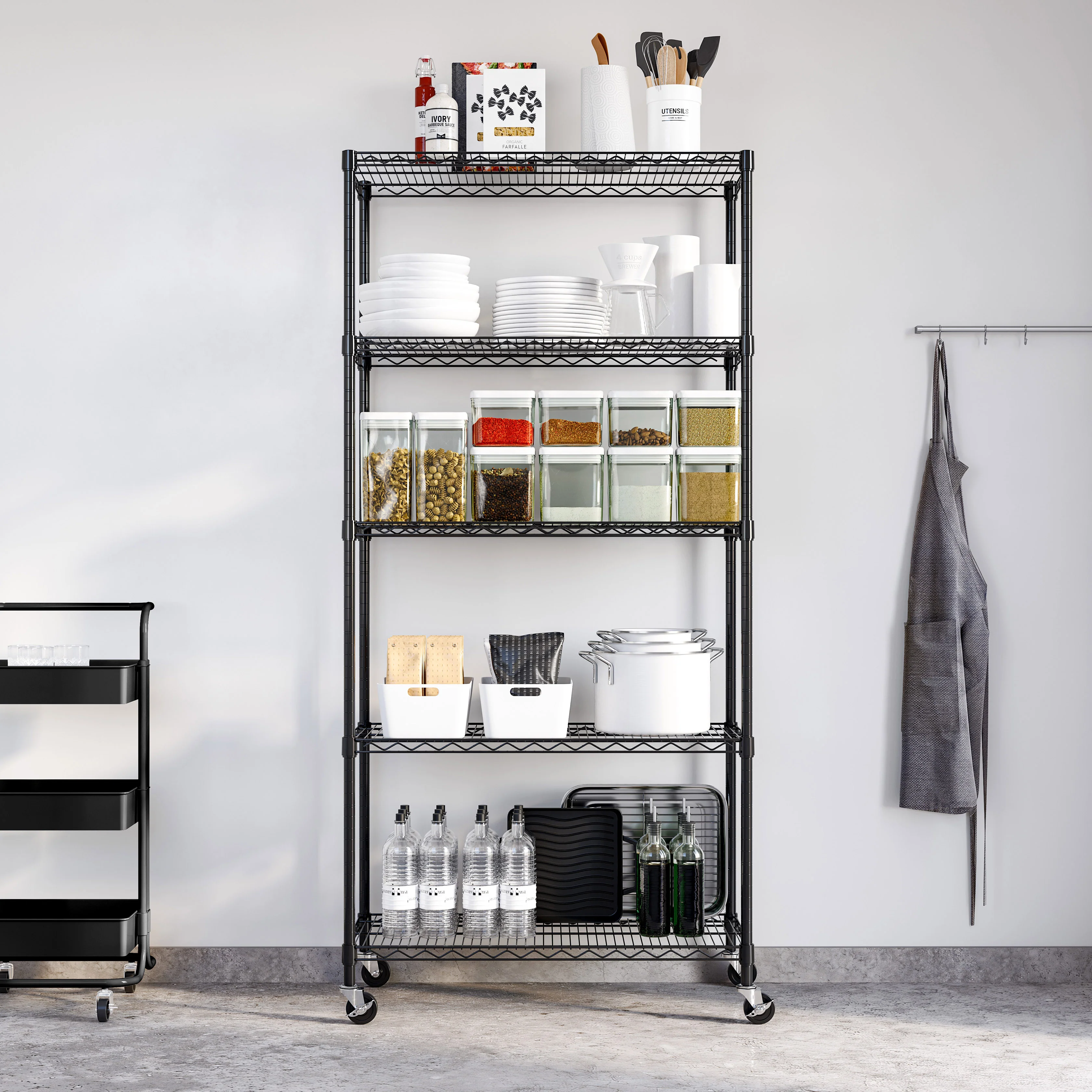 UltraDurable® 5-Tier NSF-Certified Steel Shelving, Black - Image 10