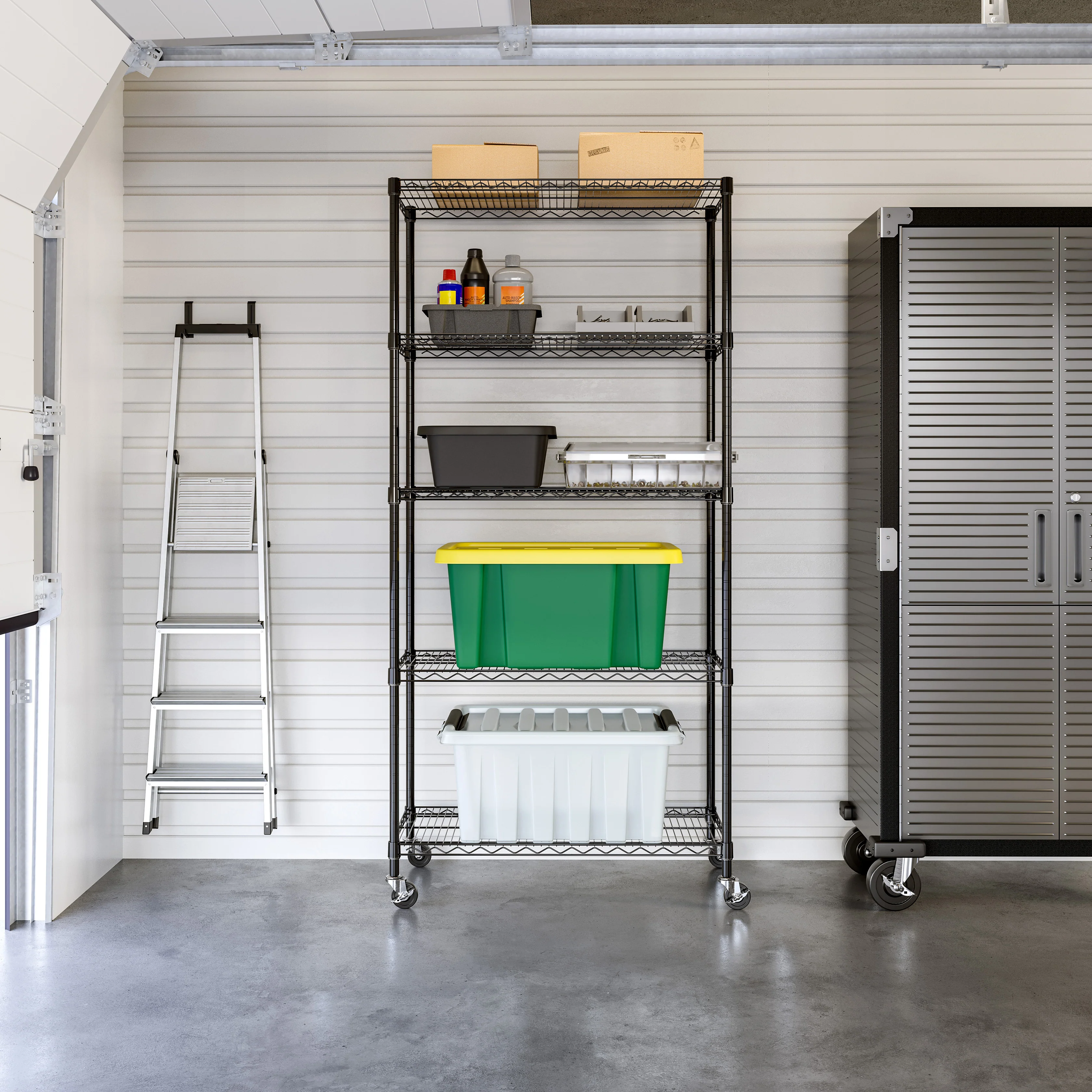 UltraDurable® 5-Tier NSF-Certified Steel Shelving, Black - Image 2