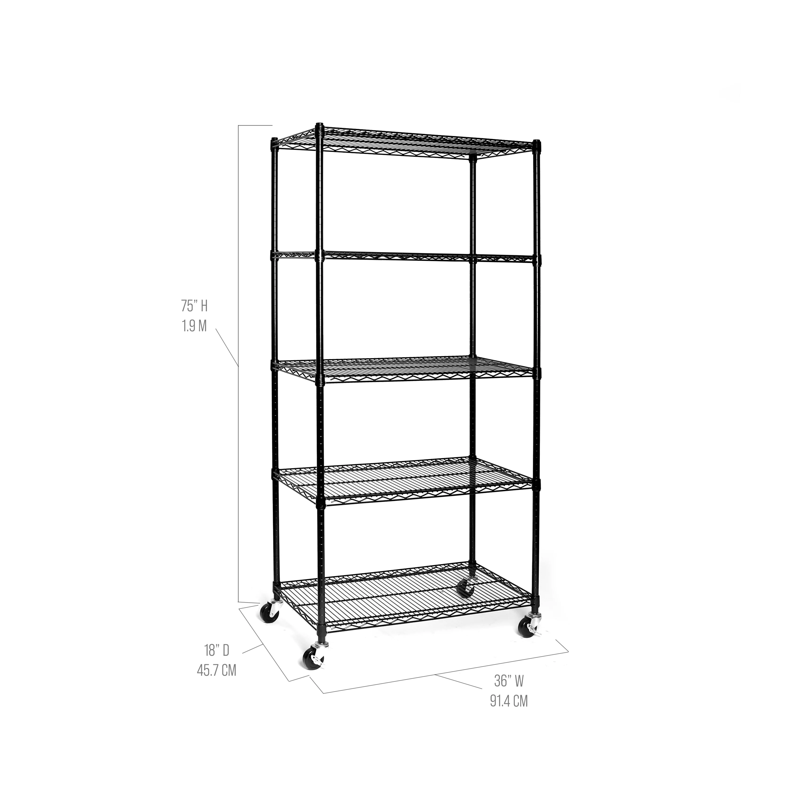 UltraDurable® 5-Tier NSF-Certified Steel Shelving, Black - Image 3