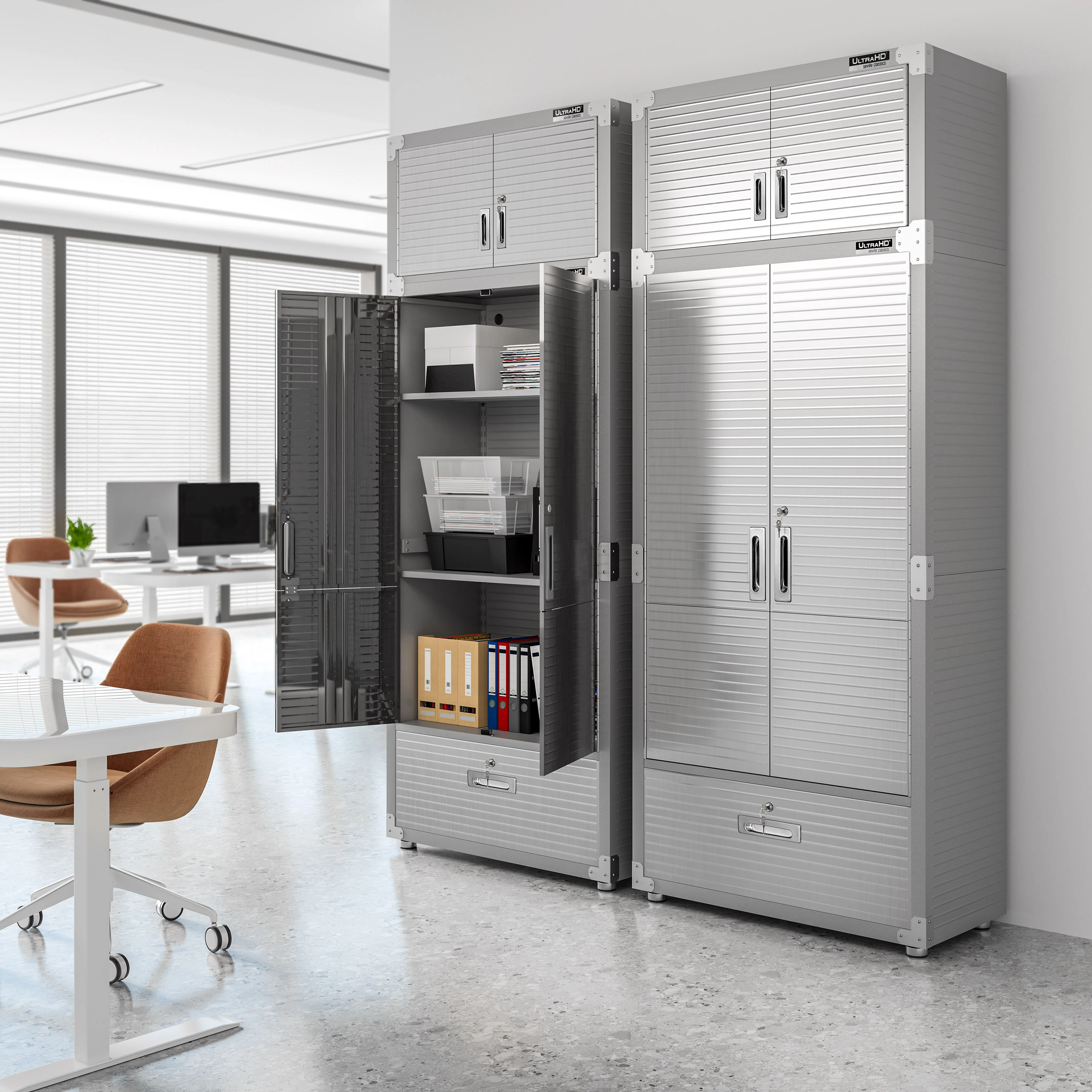 UltraHD® 2-Piece Storage Cabinet with Bottom Drawer Set - Image 4