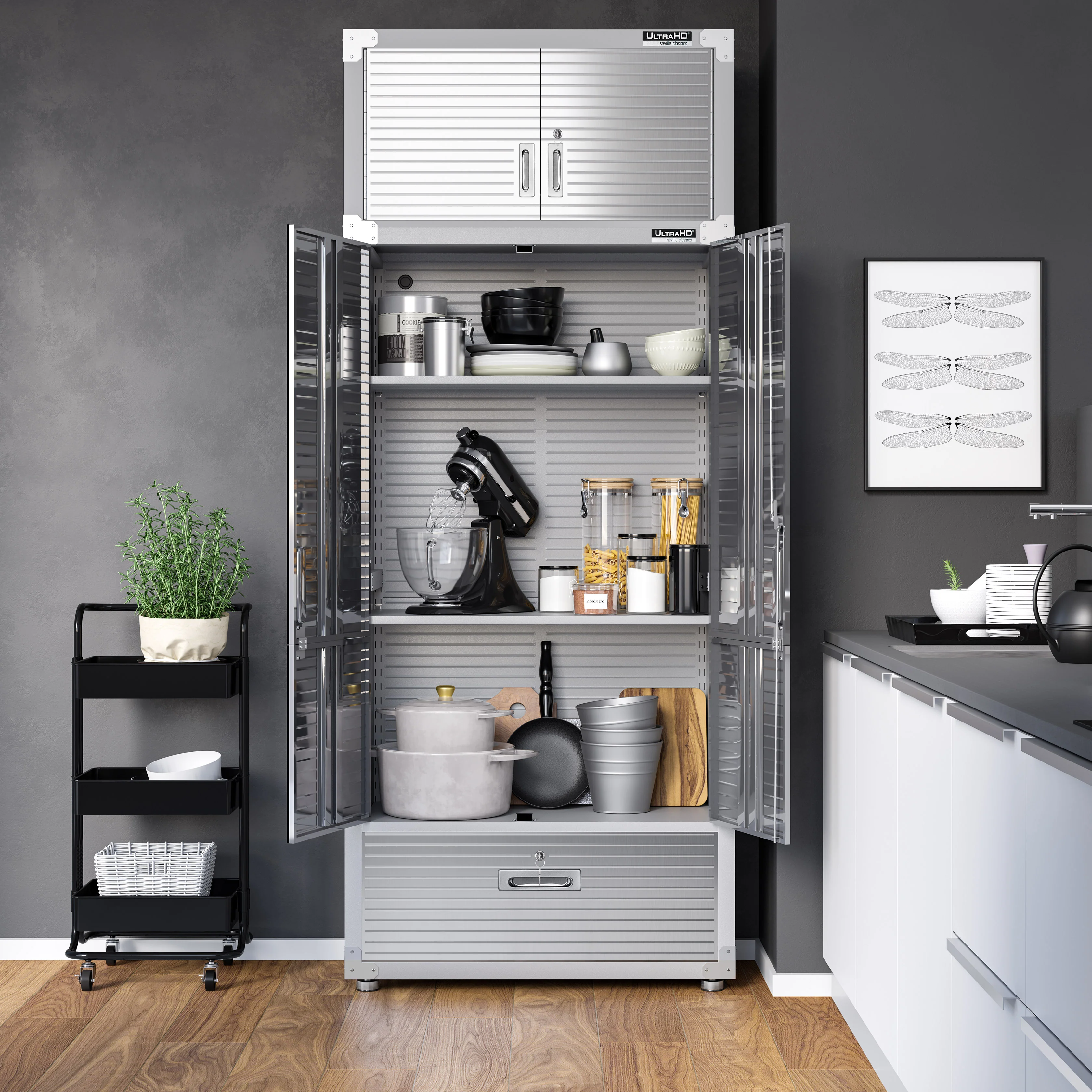 UltraHD® 2-Piece Storage Cabinet with Bottom Drawer Set - Image 2