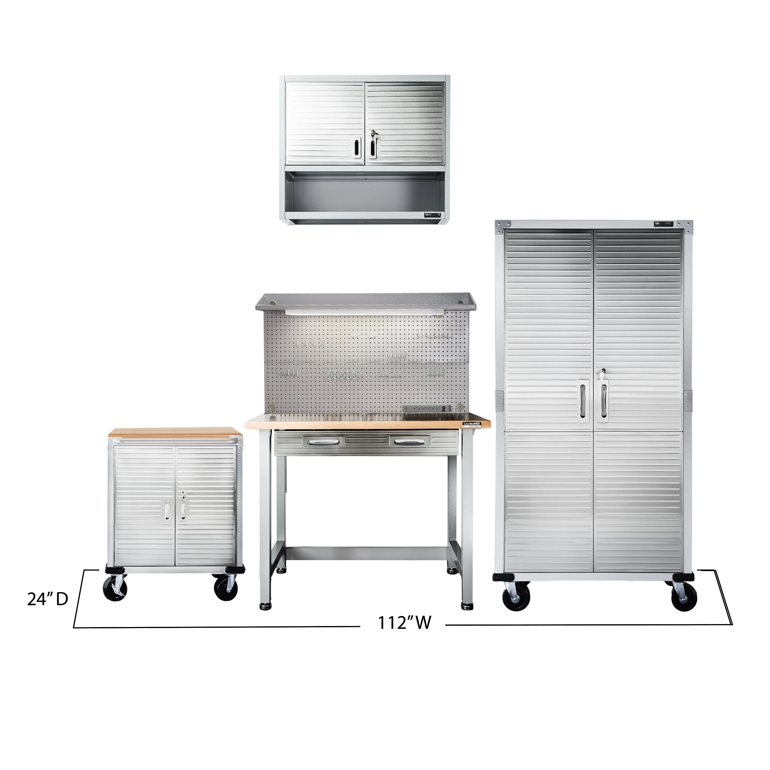 UltraHD® 4-Piece Storage Cabinet System with Lighted Workbench - Image 6