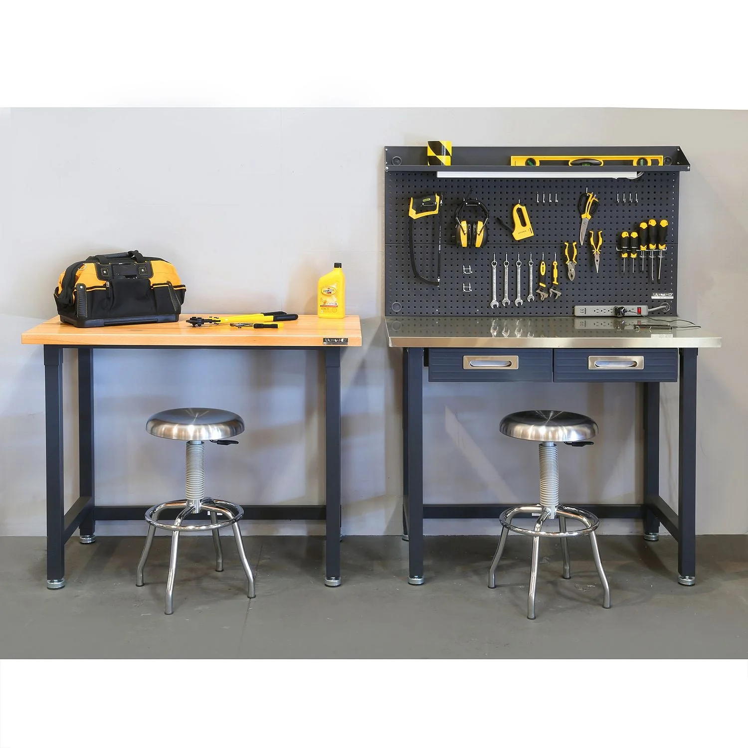 UltraHD® Lighted Workcenter w/ Stainless Steel Top and Pegboard - Image 10
