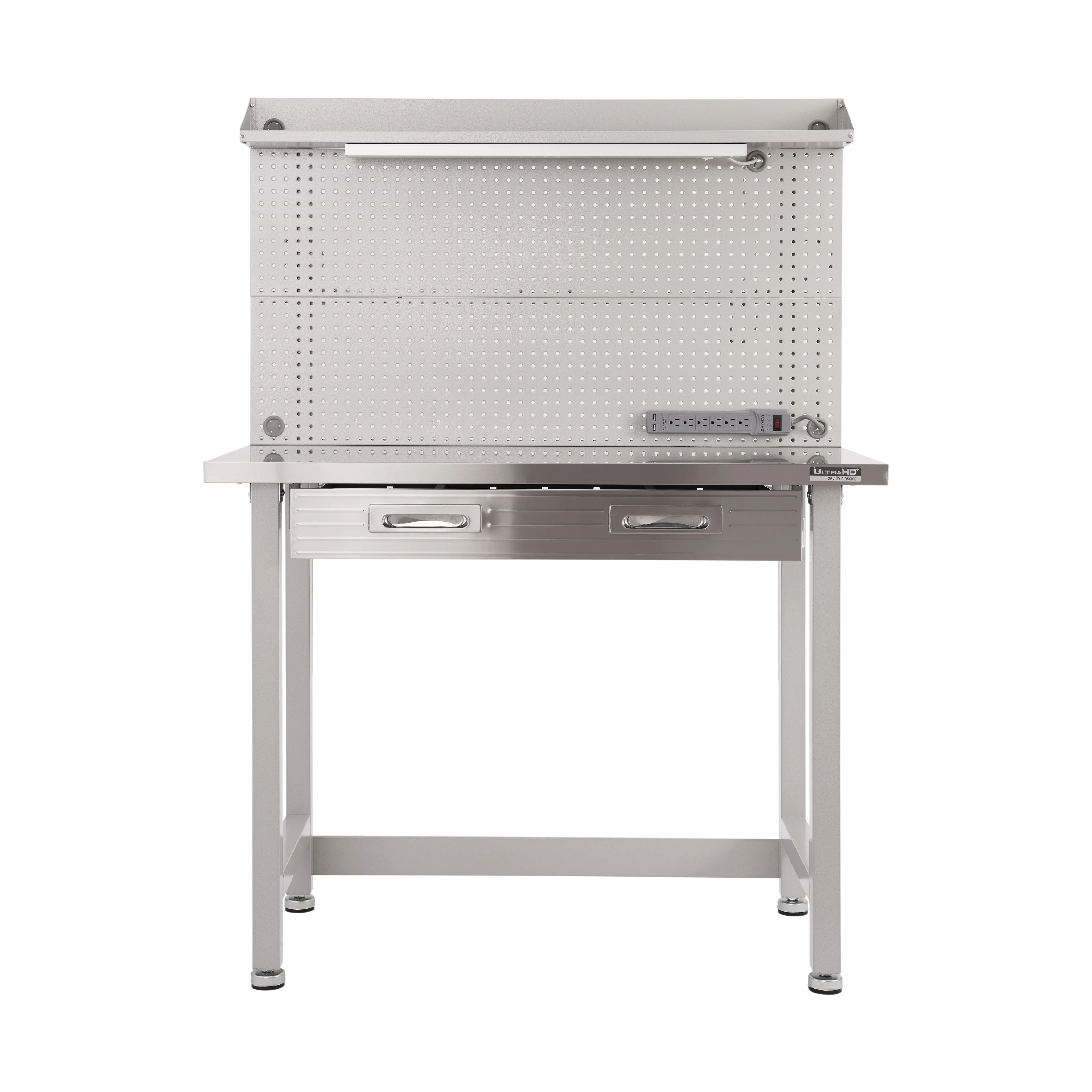 UltraHD® Lighted Workcenter w/ Stainless Steel Top and Pegboard - Image 13