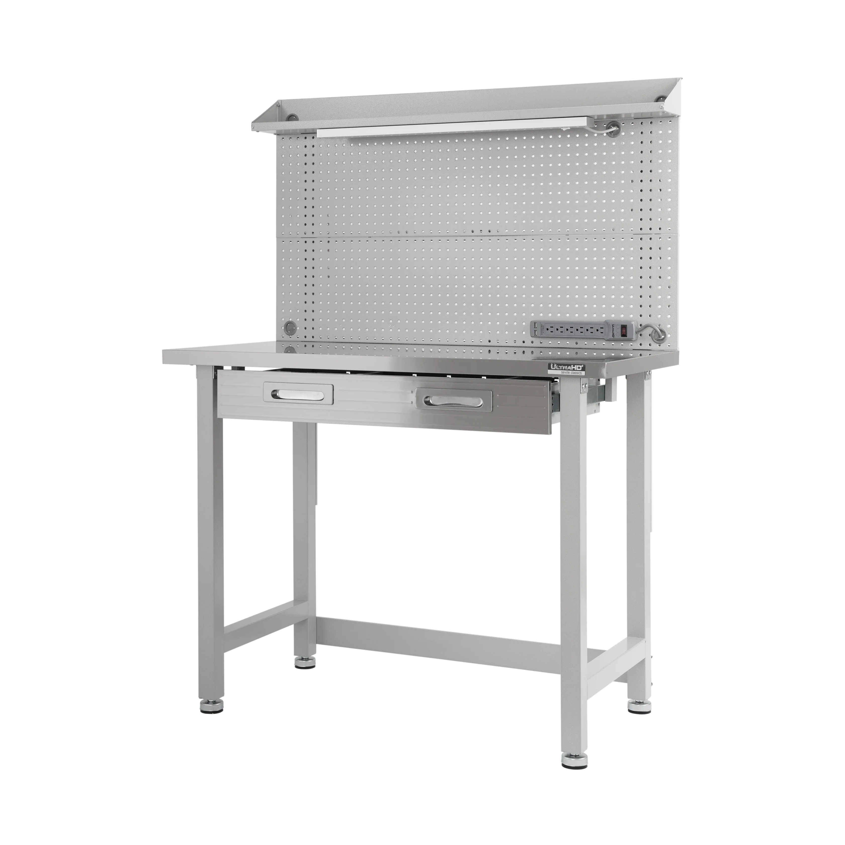 UltraHD® Lighted Workcenter w/ Stainless Steel Top and Pegboard - Image 14