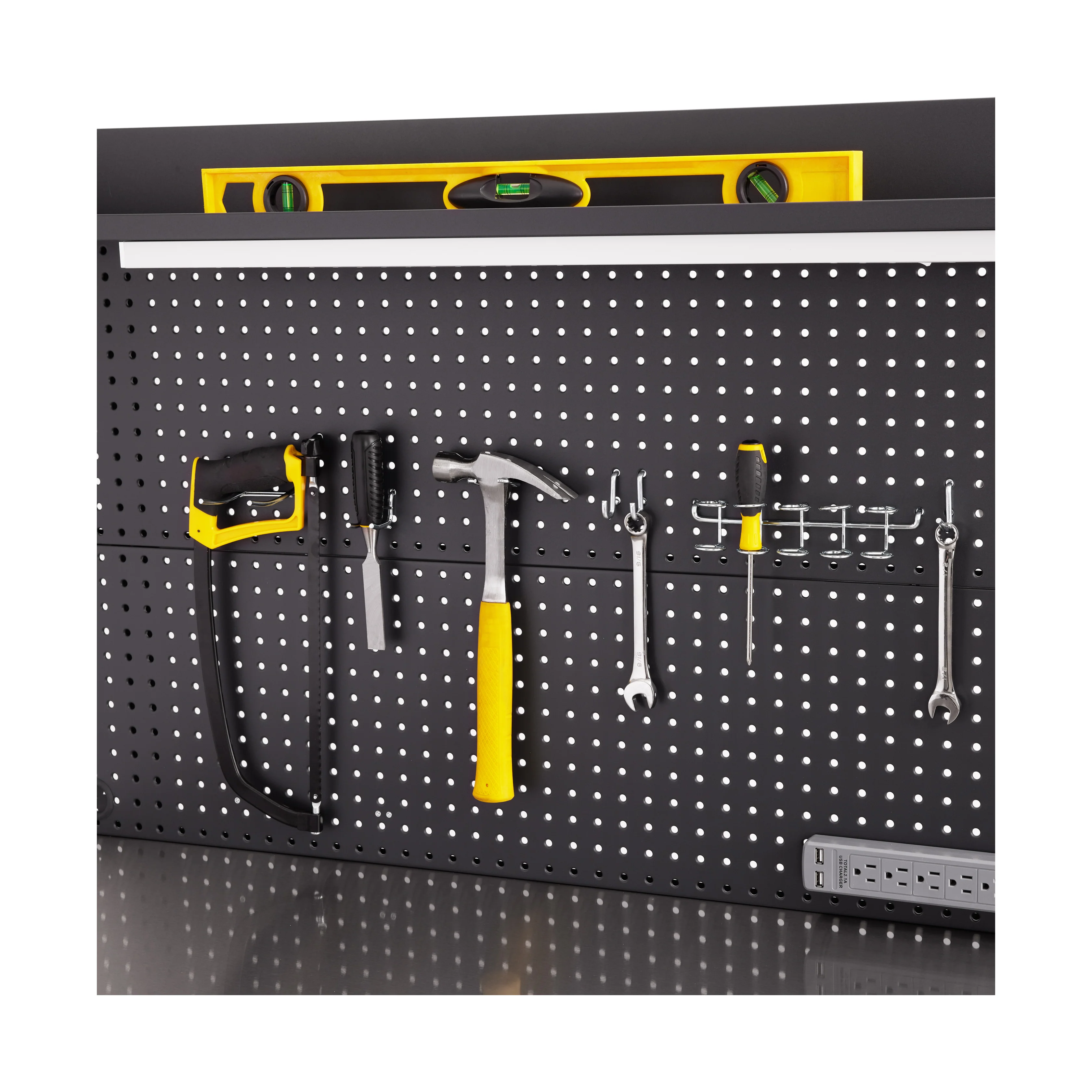 UltraHD® Lighted Workcenter w/ Stainless Steel Top and Pegboard - Image 19