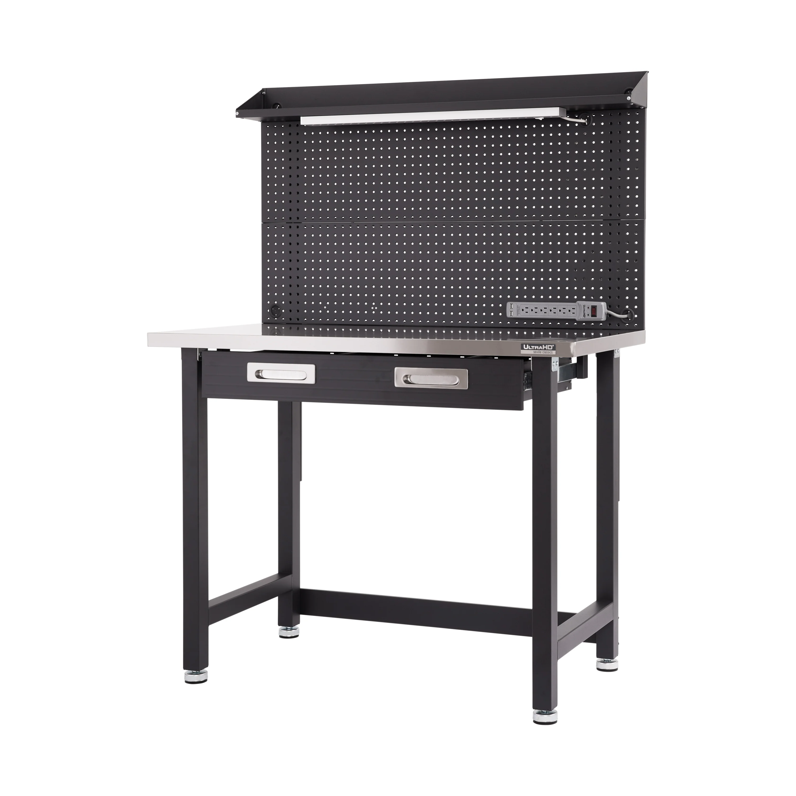 UltraHD® Lighted Workcenter w/ Stainless Steel Top and Pegboard - Image 21