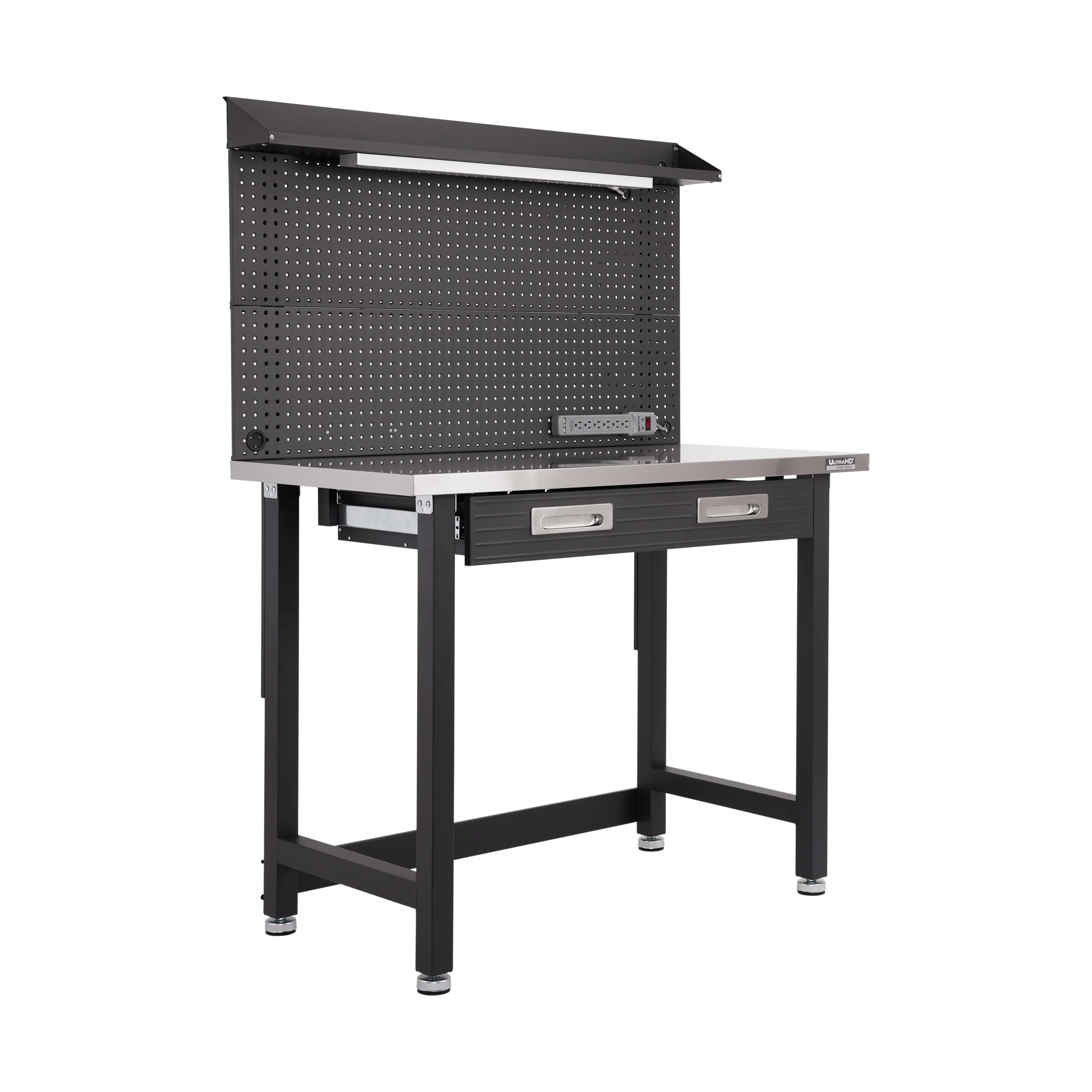 UltraHD® Lighted Workcenter w/ Stainless Steel Top and Pegboard - Image 22