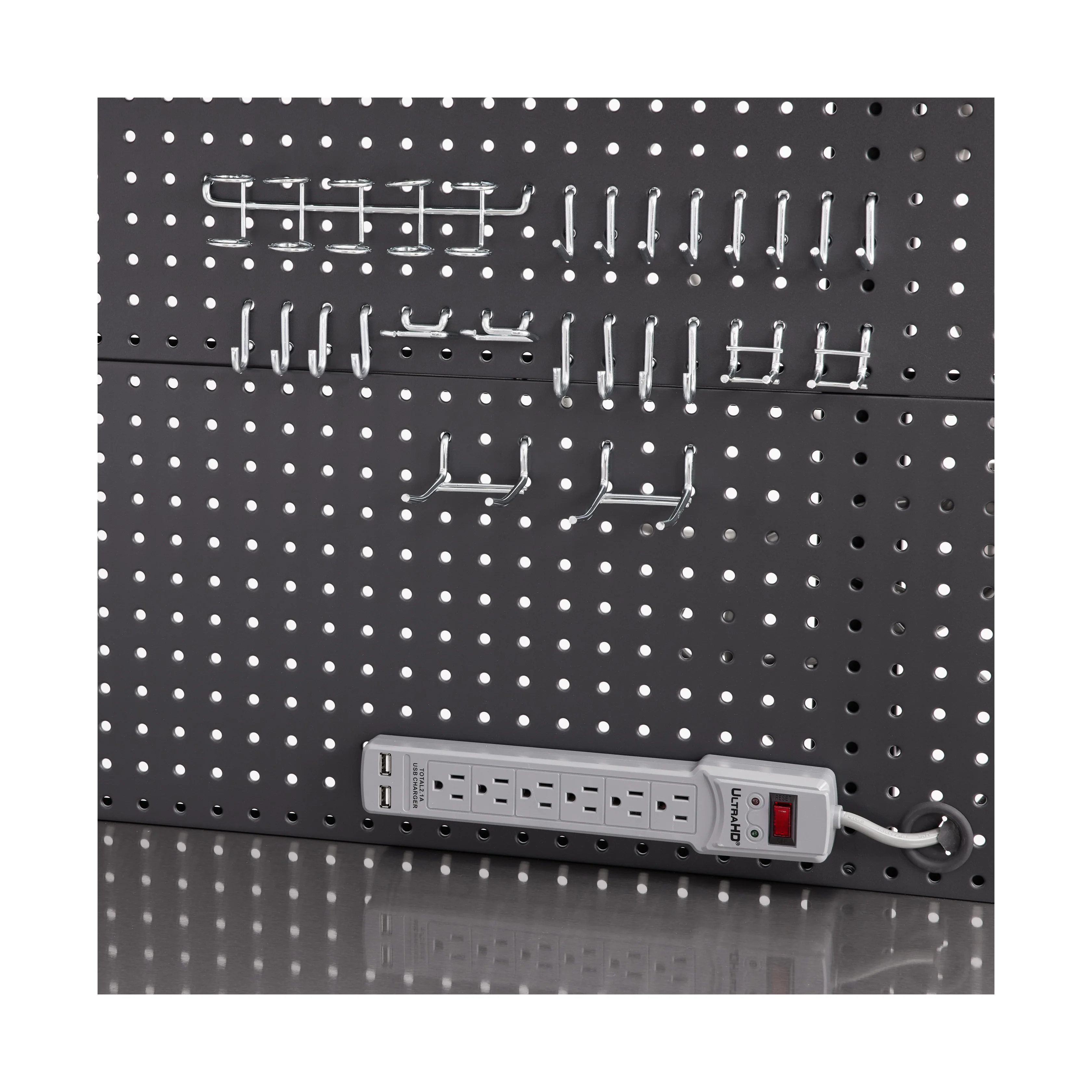 UltraHD® Lighted Workcenter w/ Stainless Steel Top and Pegboard - Image 25