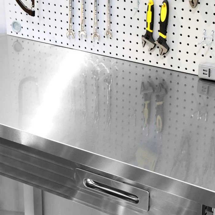 UltraHD® Lighted Workcenter w/ Stainless Steel Top and Pegboard - Image 4