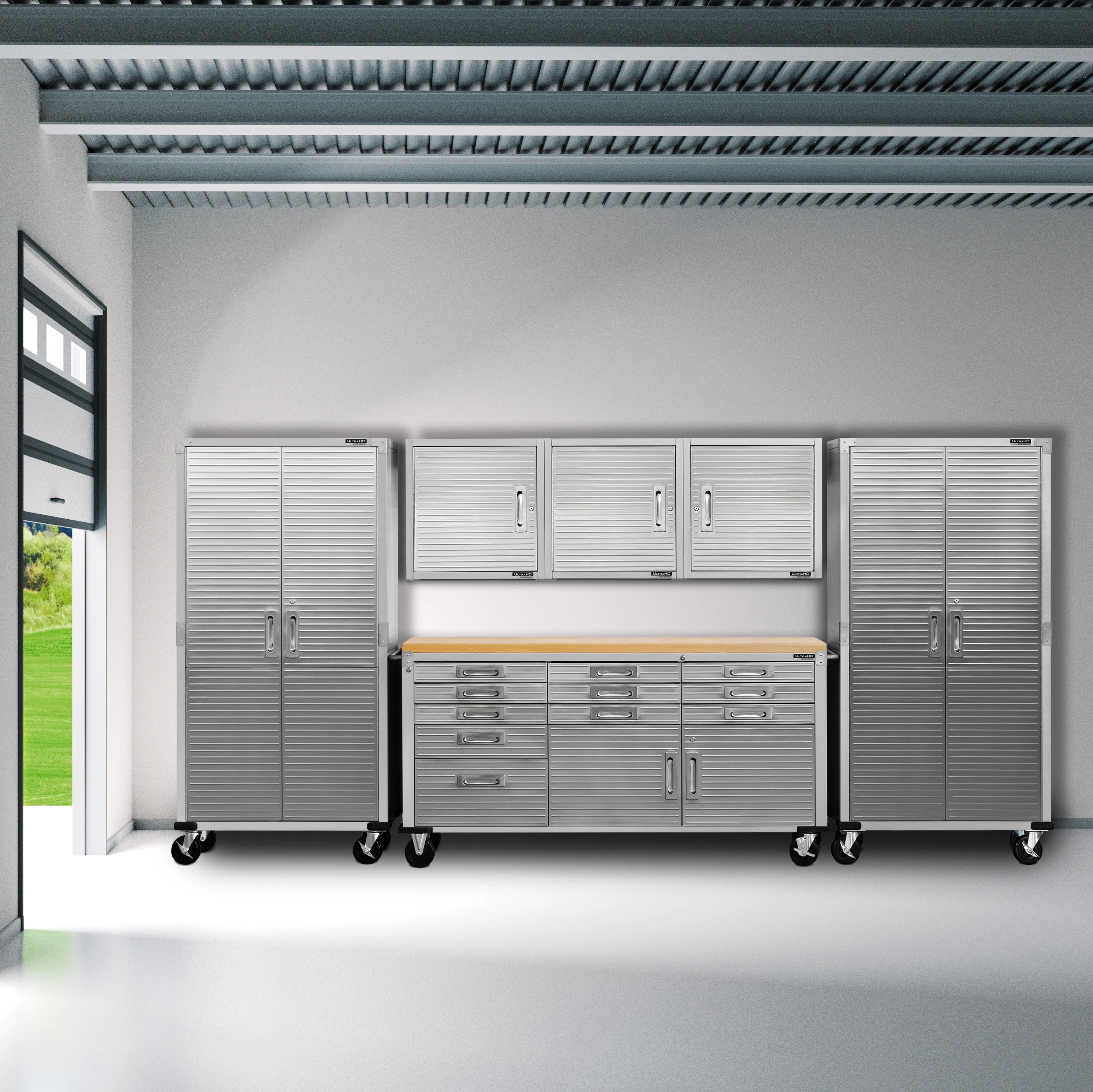 UltraHD® 6-Piece Storage Cabinet System with Rolling Workbench