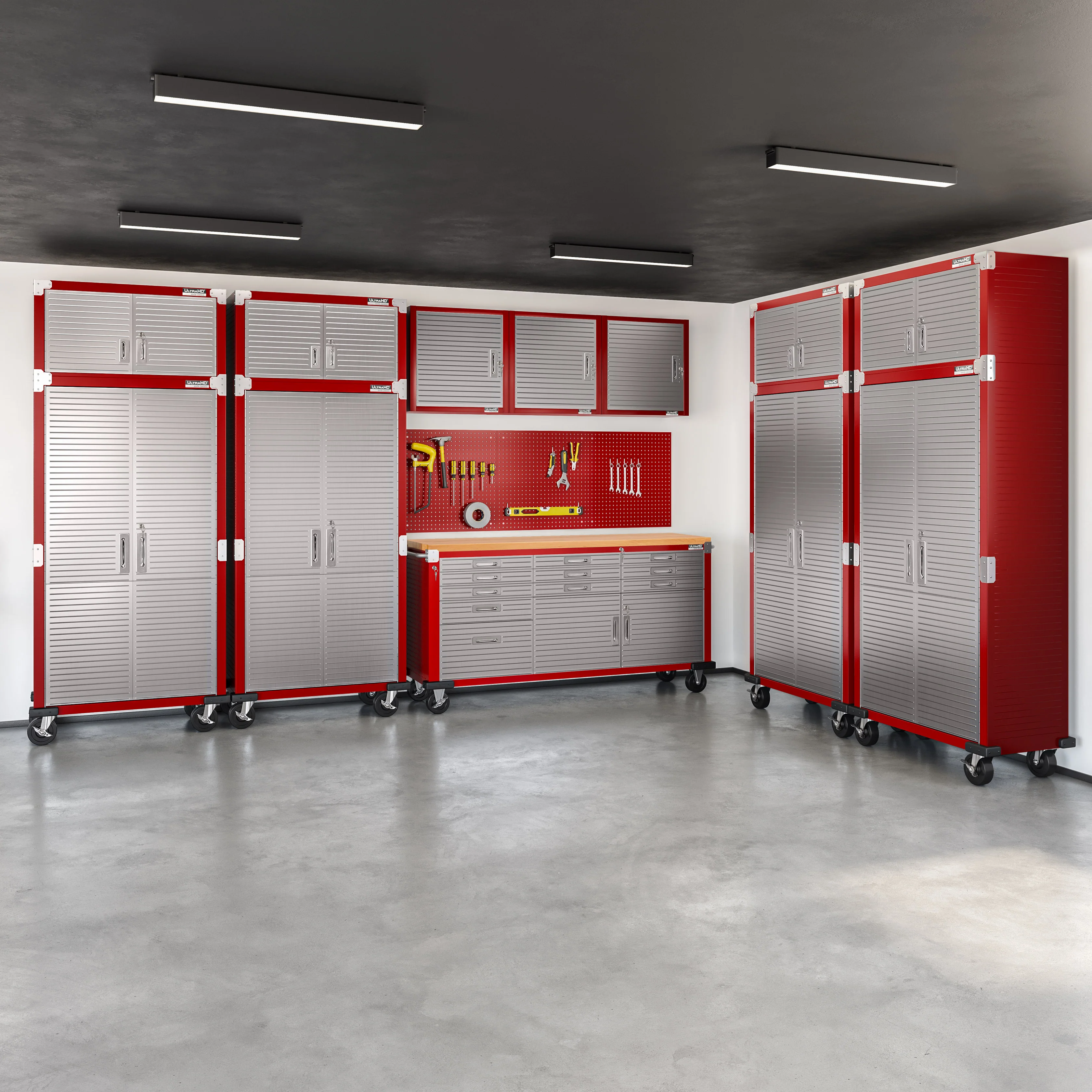 UltraHD® 6-Piece Storage Cabinet System with Rolling Workbench - Image 40